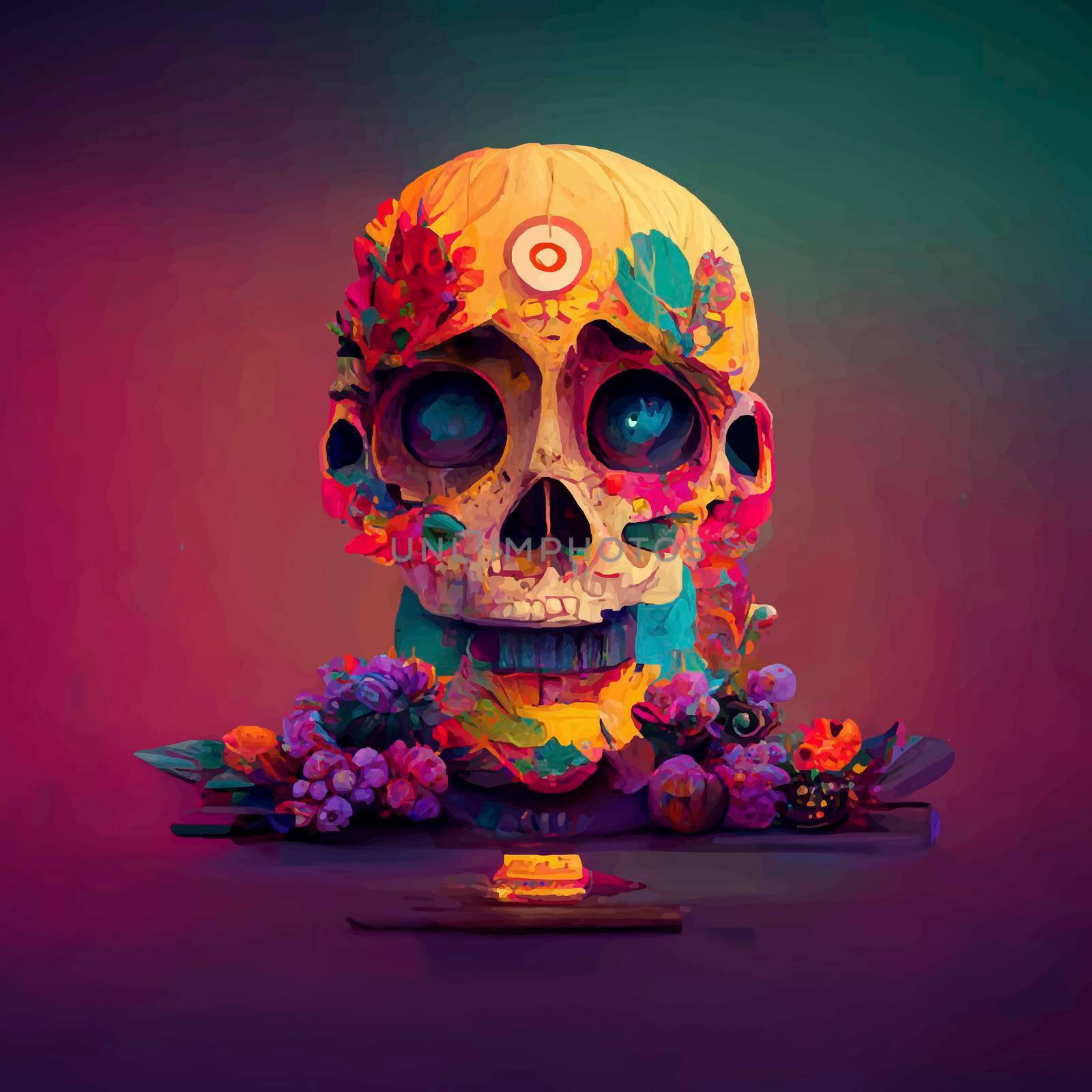 beautiful illustration of the Day of the Dead. by JpRamos