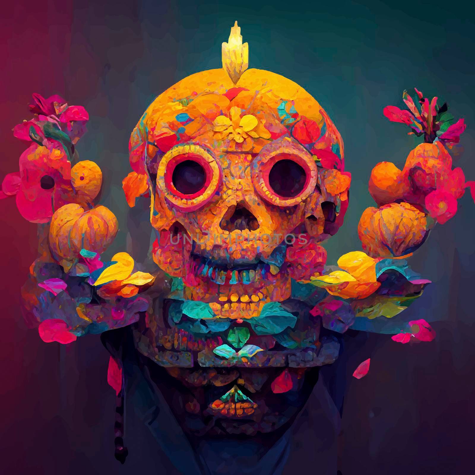 beautiful illustration of the Day of the Dead. by JpRamos