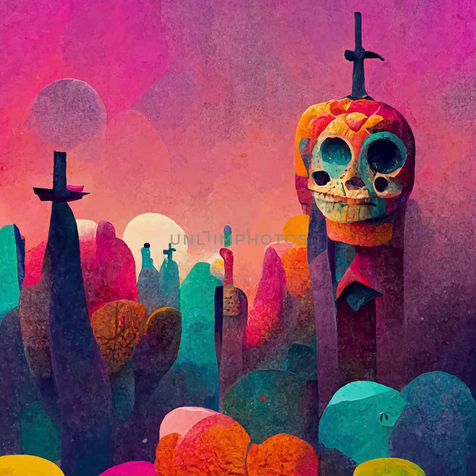 beautiful illustration of the Day of the Dead. by JpRamos