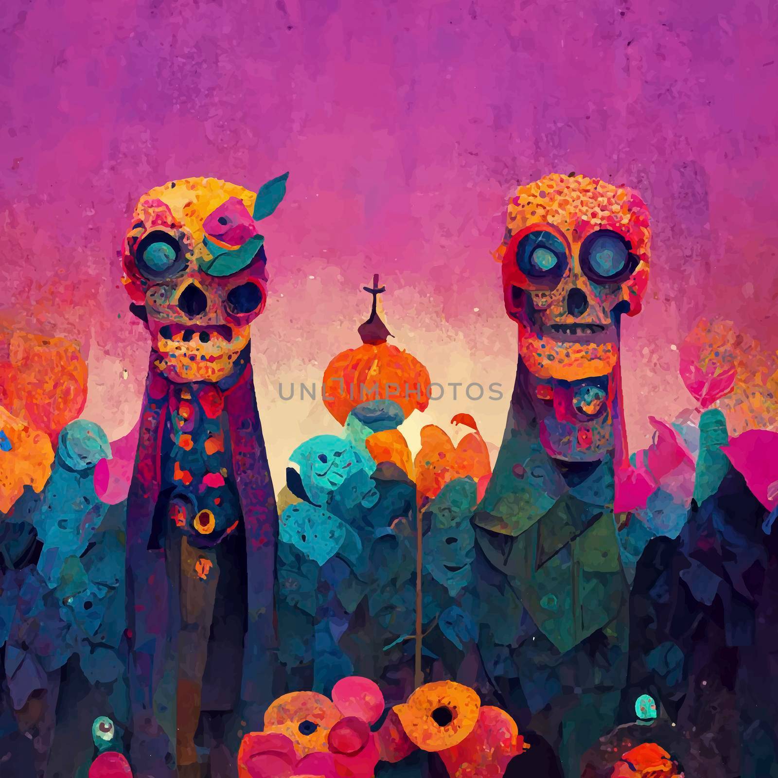 beautiful illustration of the Day of the Dead. by JpRamos