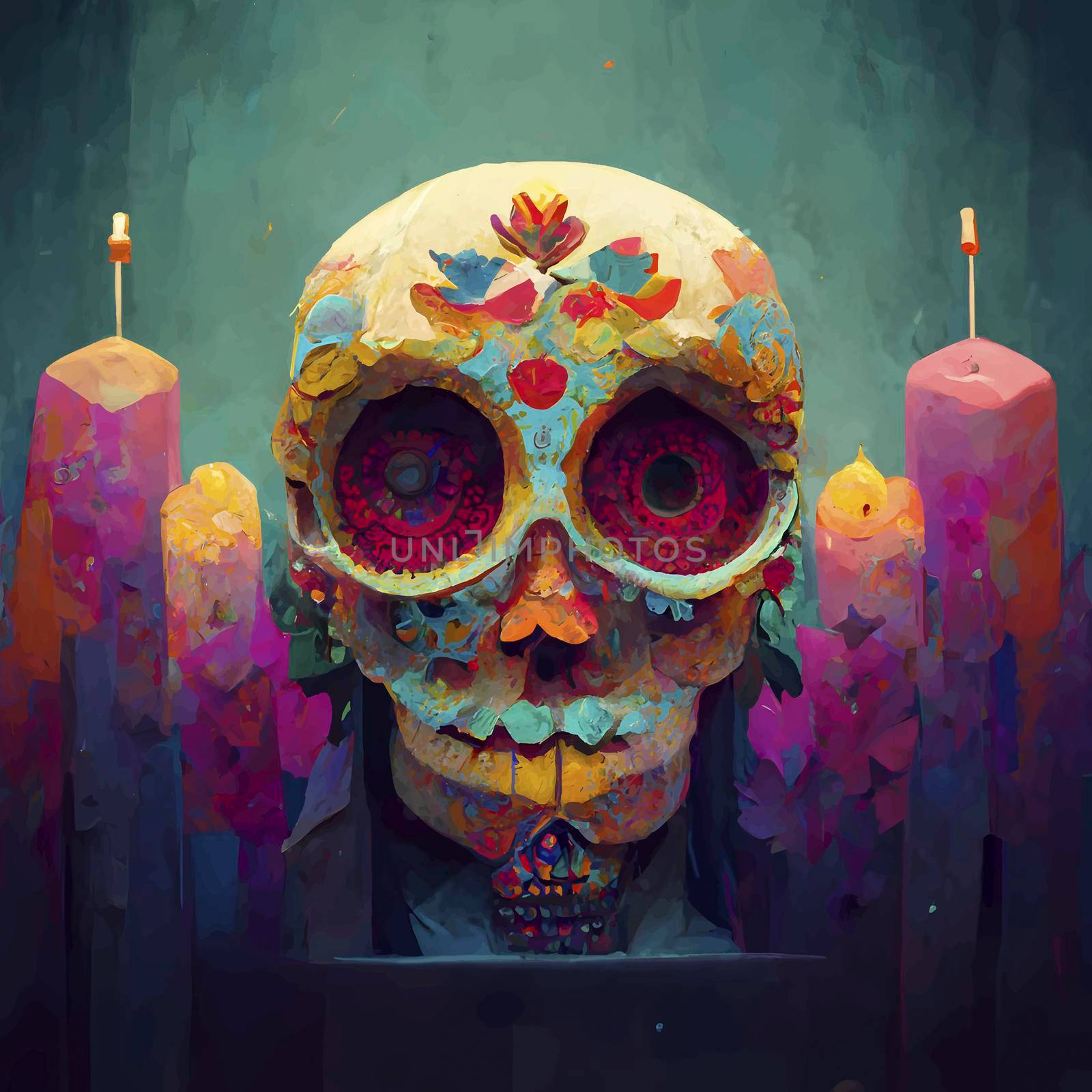 beautiful illustration of the Day of the Dead. by JpRamos