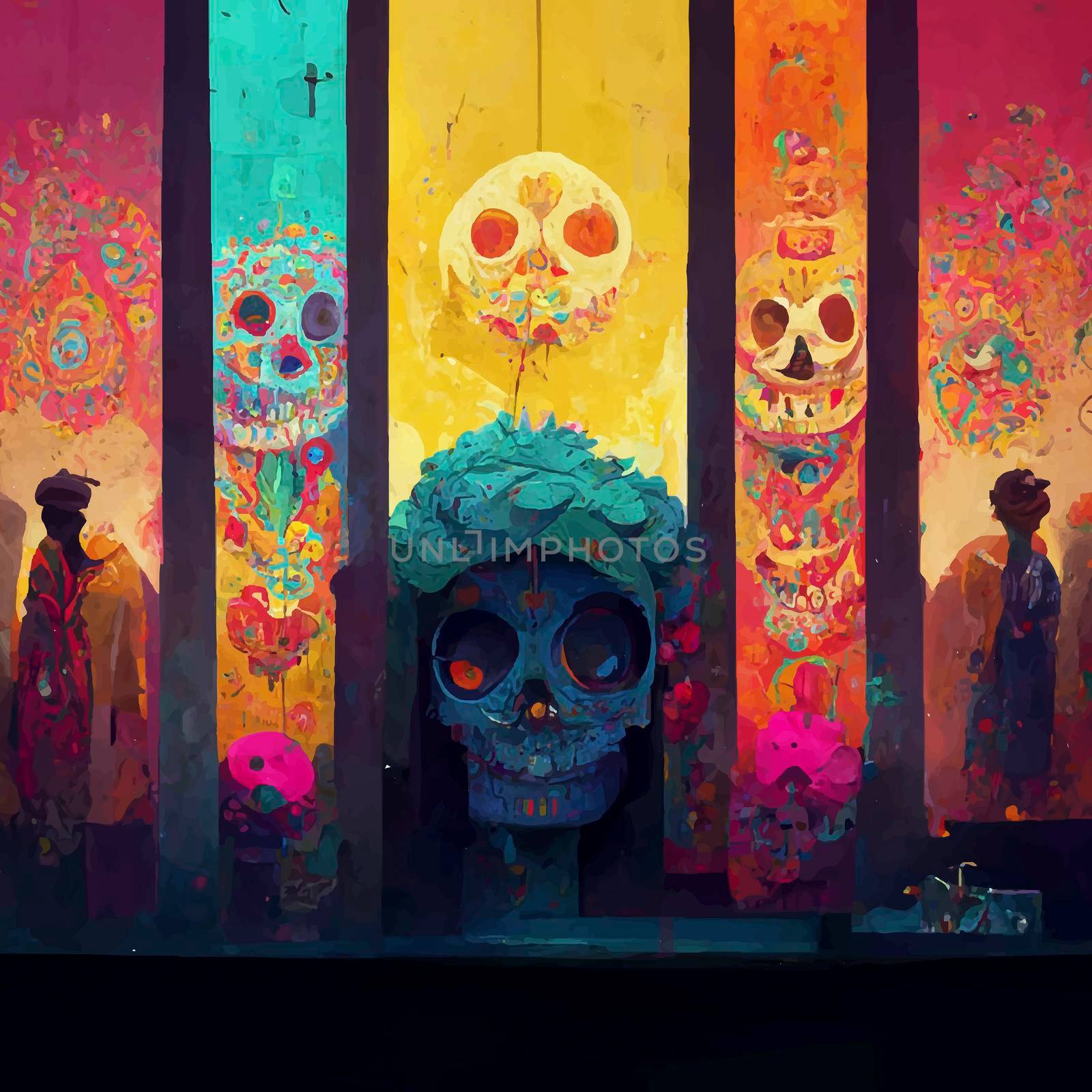 beautiful illustration of the Day of the Dead. by JpRamos