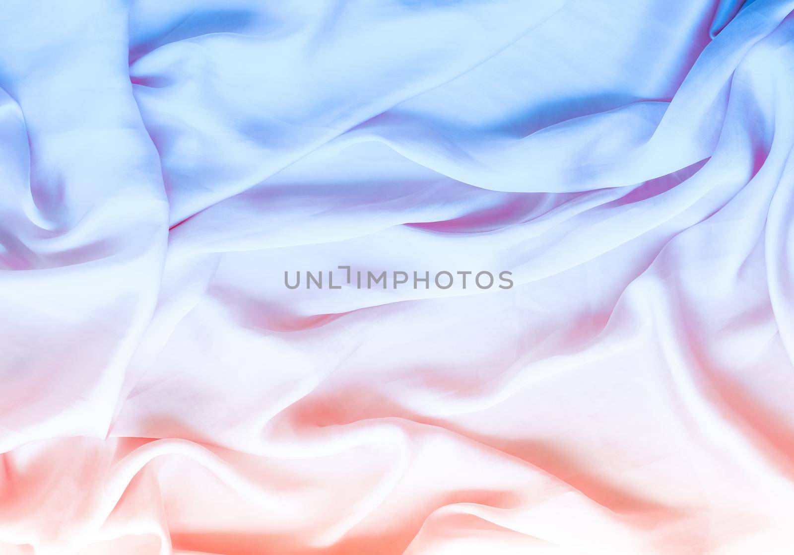 Neon soft silk waves, flatlay - elegant fabric textures, abstract backgrounds and modern pastel colours concept. Feel the sense of timeless luxury