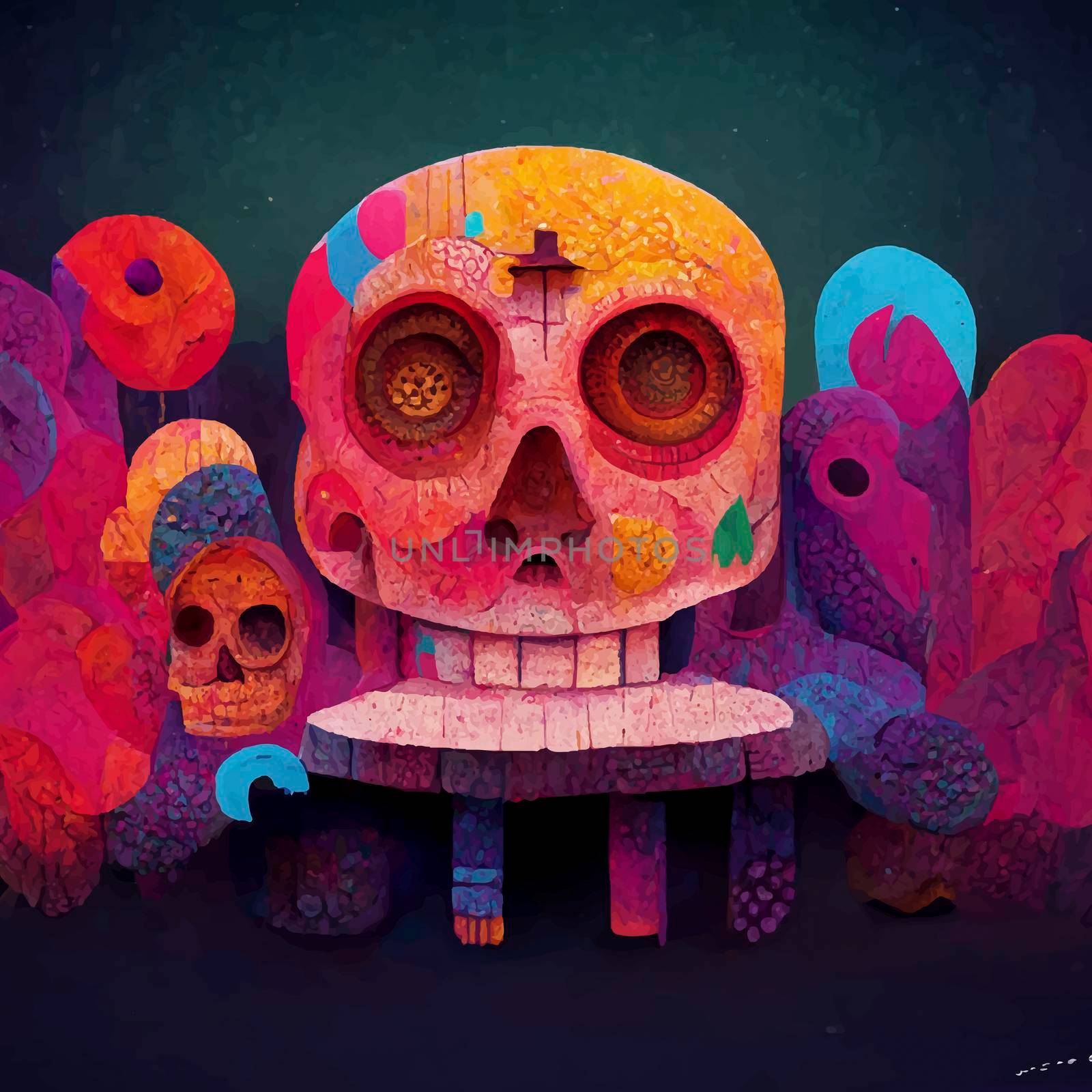 beautiful illustration of the Day of the Dead. by JpRamos