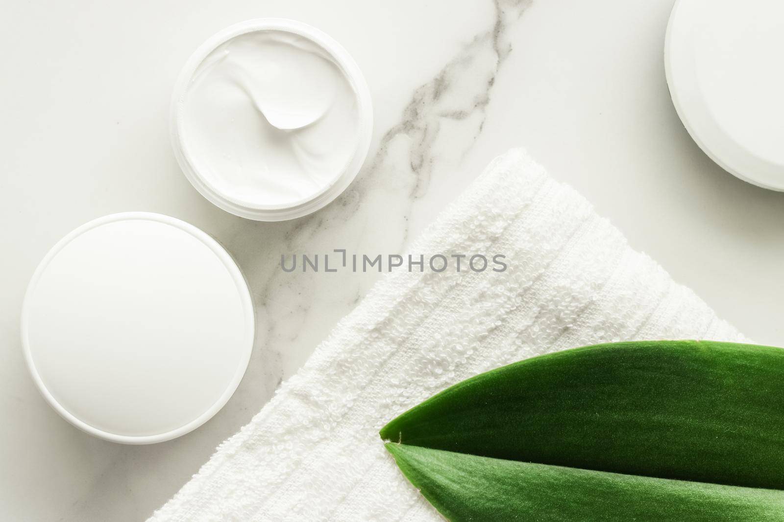 Anti-age cream products on marble, flatlay - skincare and body care, luxury spa and clean cosmetic concept. Beauty of an organic spa experience