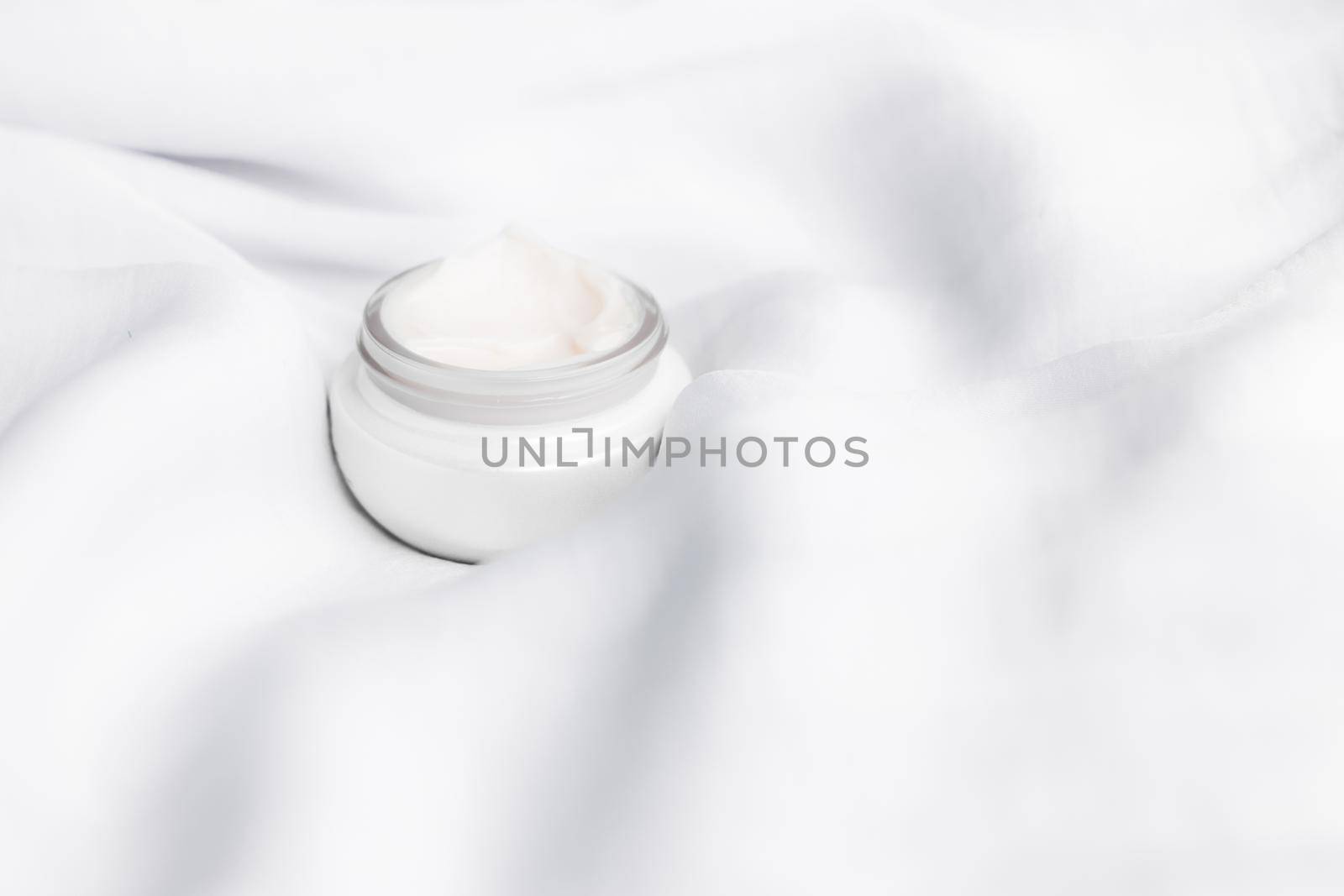 luxury face cream on soft silk - anti-aging, cosmetic and beauty styled concept, elegant visuals