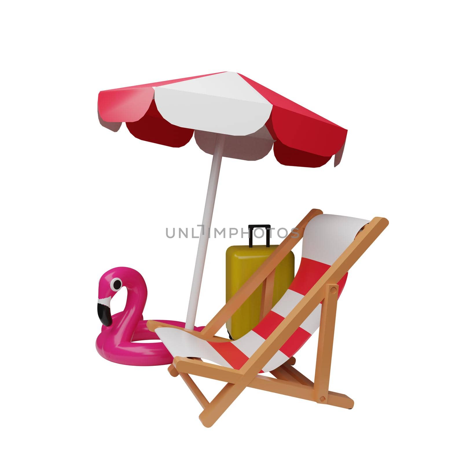 3d rendering summer concept isolated