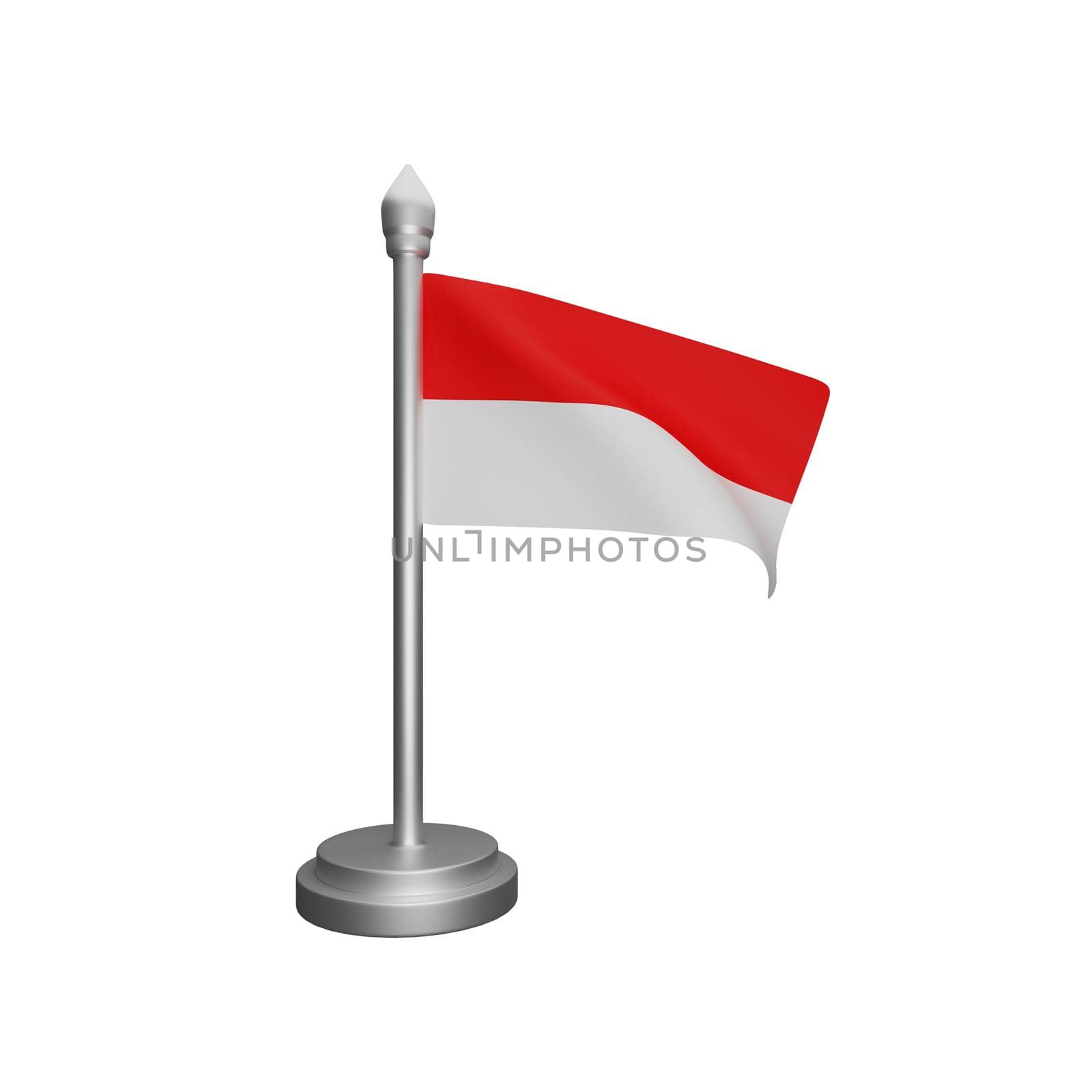 3d rendering of indonesia flag concept indonesia national day