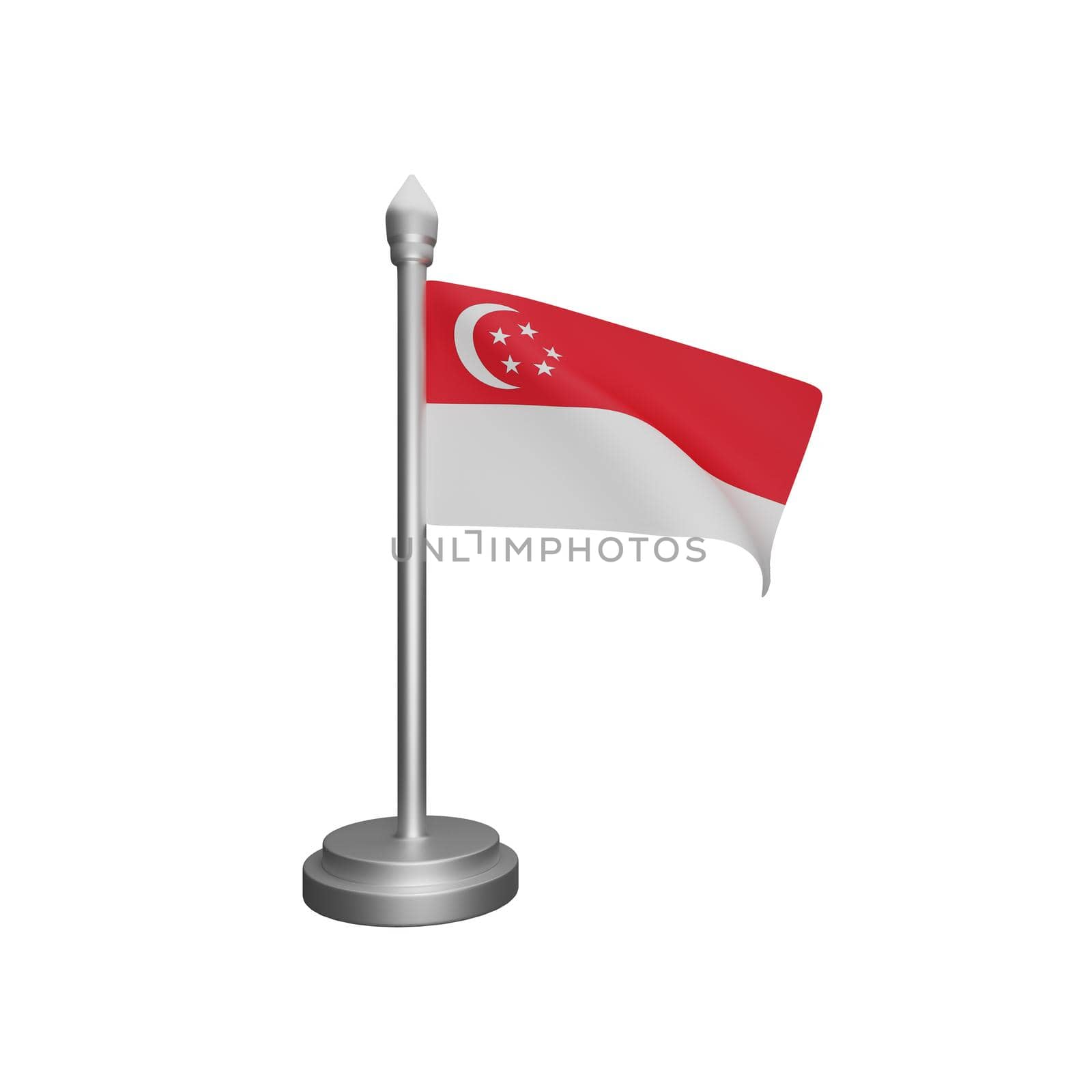 3d rendering of singapore flag concept singapore national day