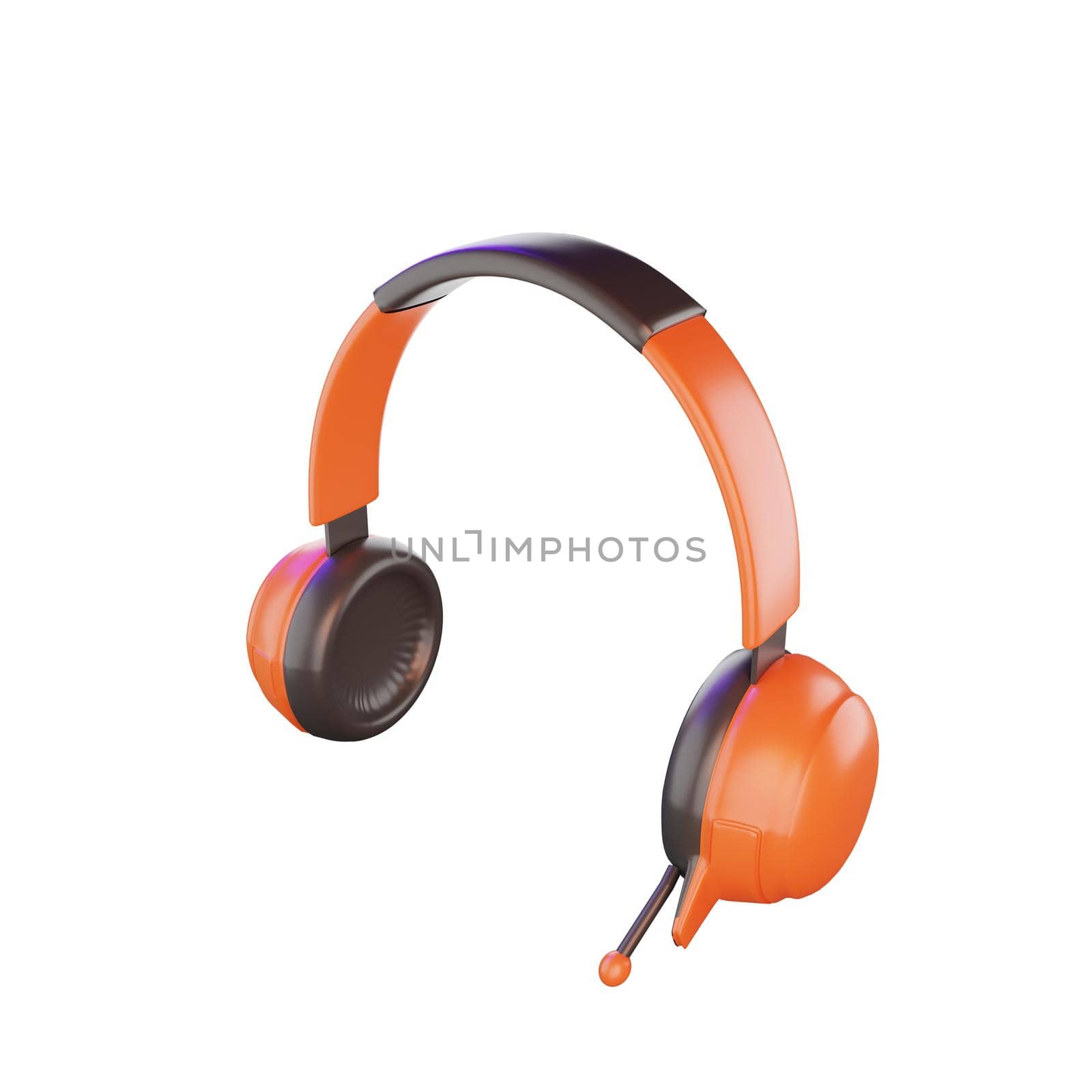 3d rendering of headphones isolated