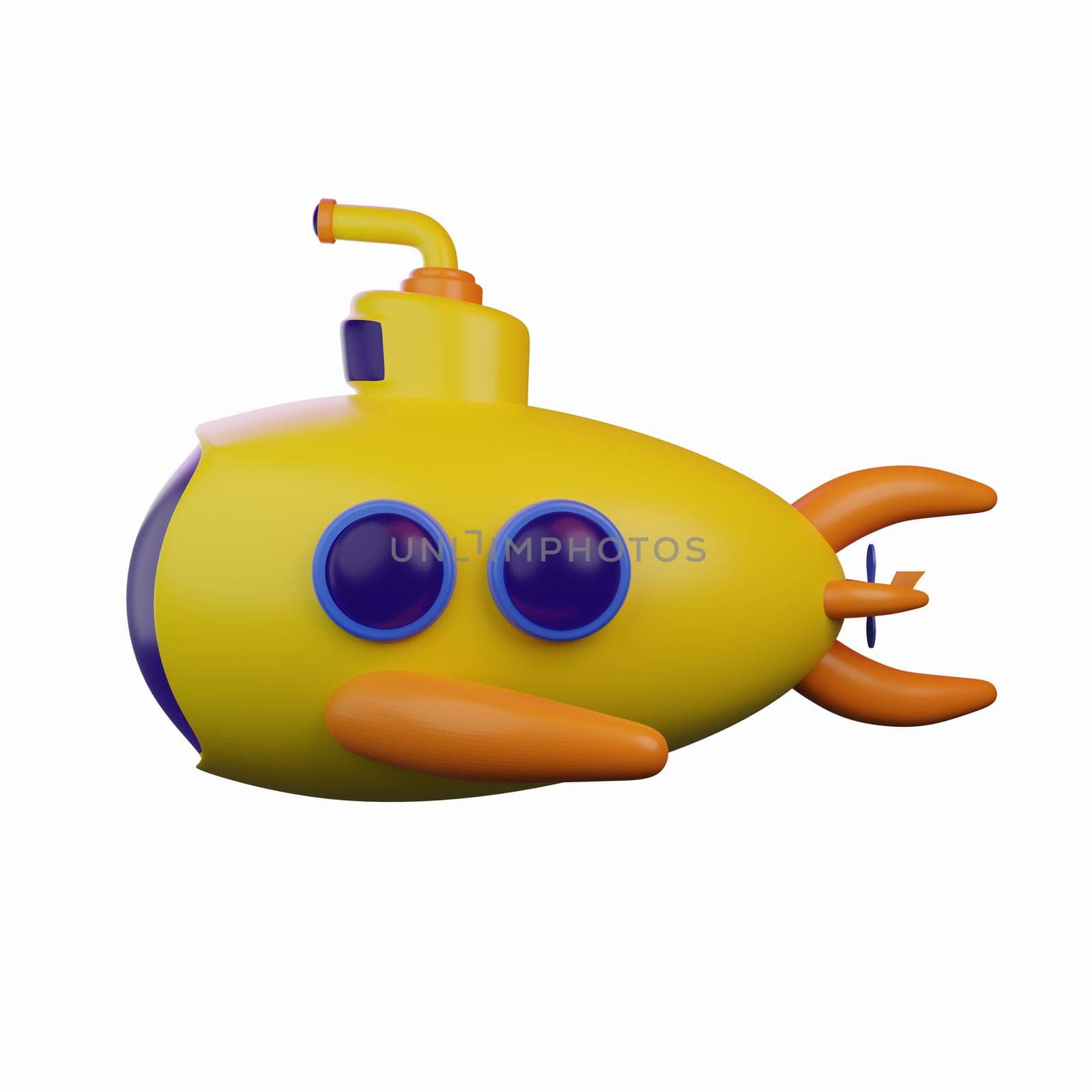 3d rendering of a diving submarine