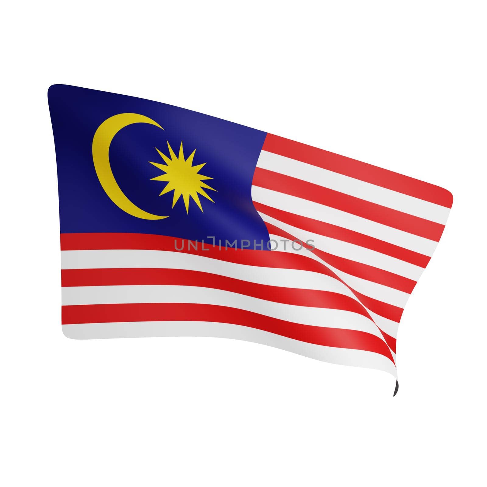 3d rendering of malaysia flag concept malaysia national day
