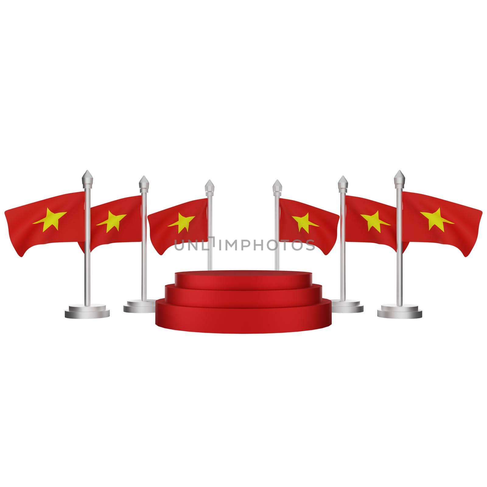 3d rendering of podium with vietnam national day concept
