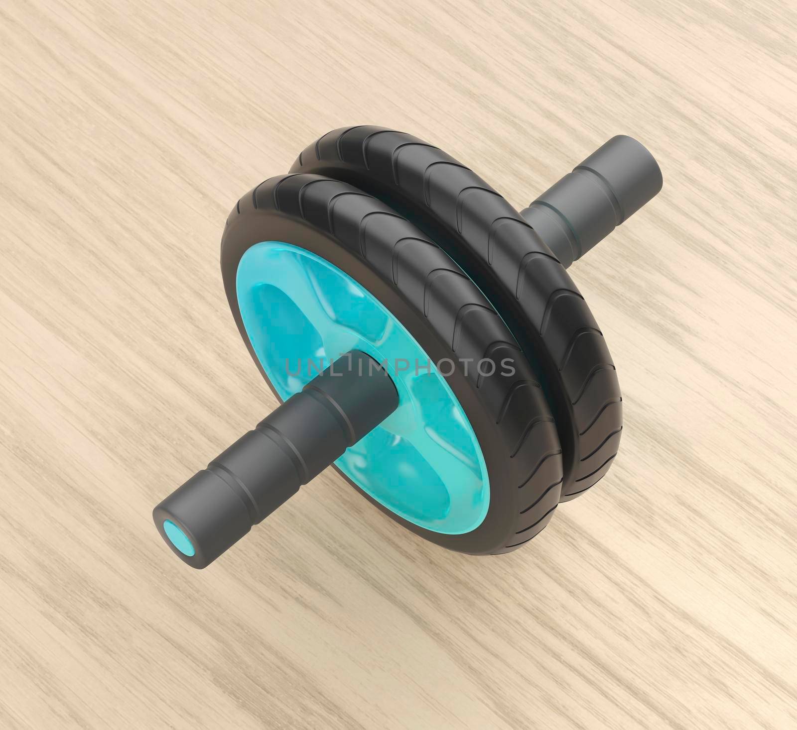 Ab roller wheel on wood floor