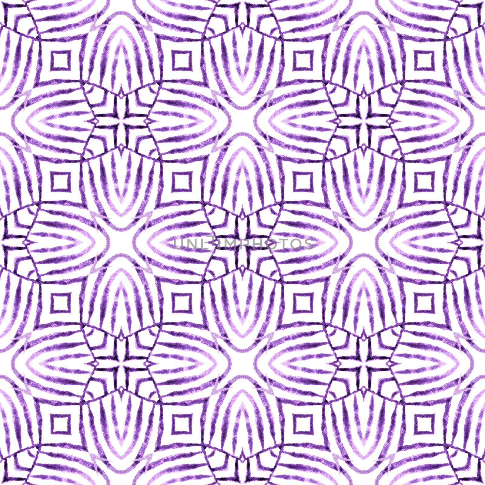 Repeating striped hand drawn border. Purple radiant boho chic summer design. Striped hand drawn design. Textile ready interesting print, swimwear fabric, wallpaper, wrapping.