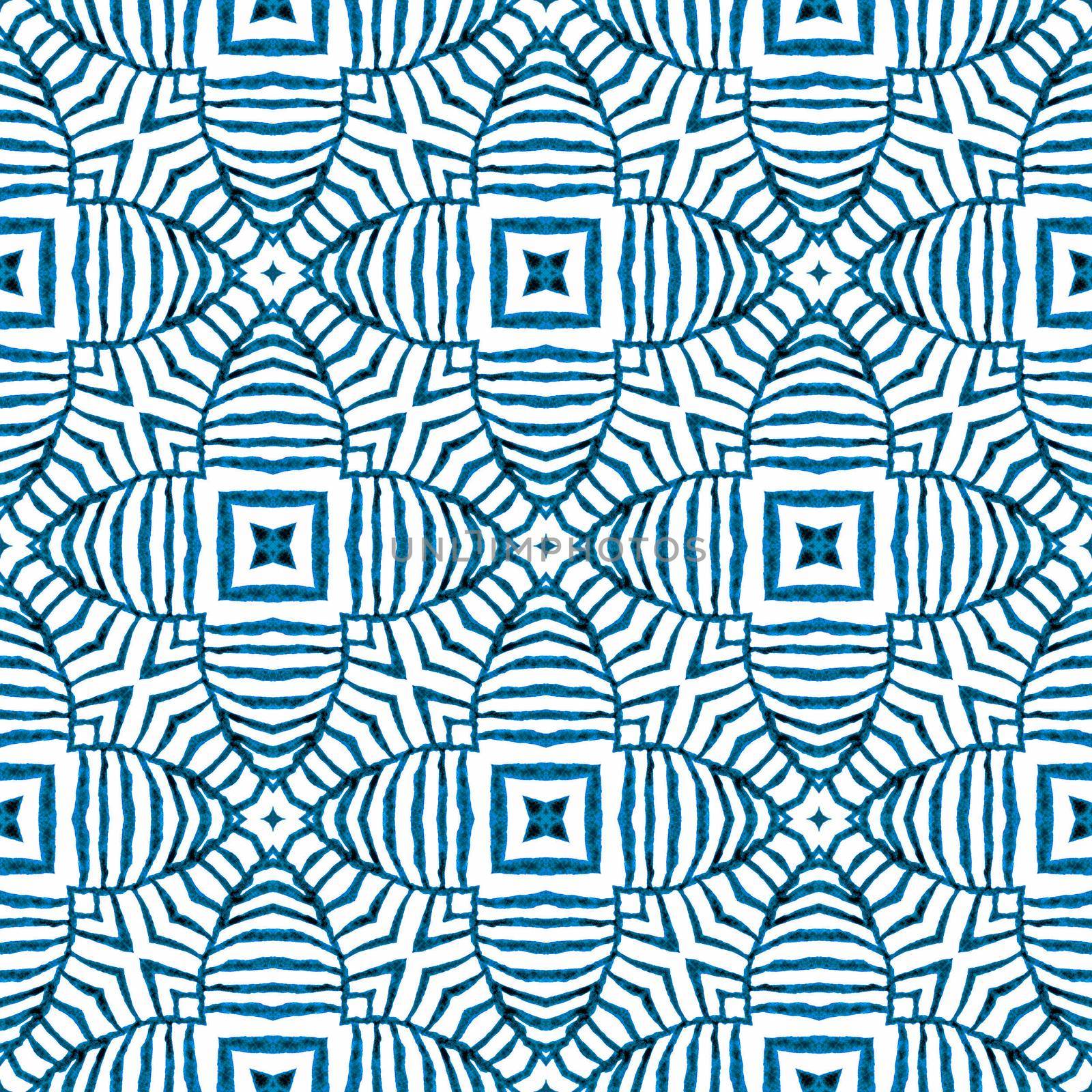 Mosaic seamless pattern. Blue brilliant boho chic by beginagain