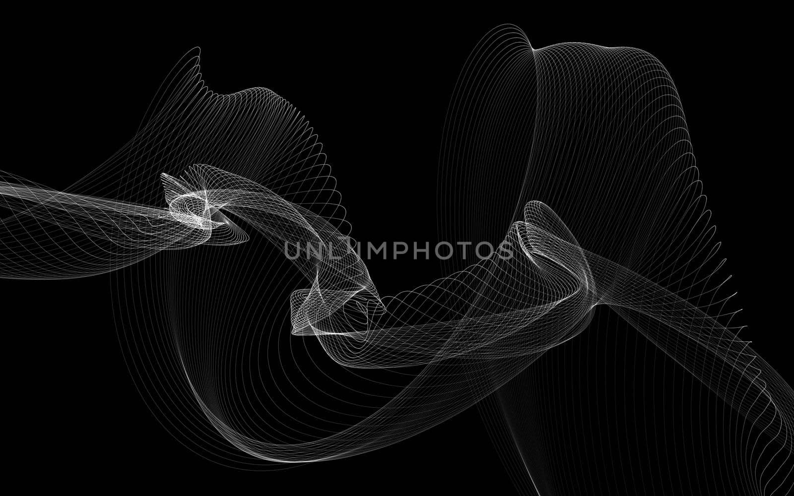 Dark abstract background with a glowing abstract waves by teerawit