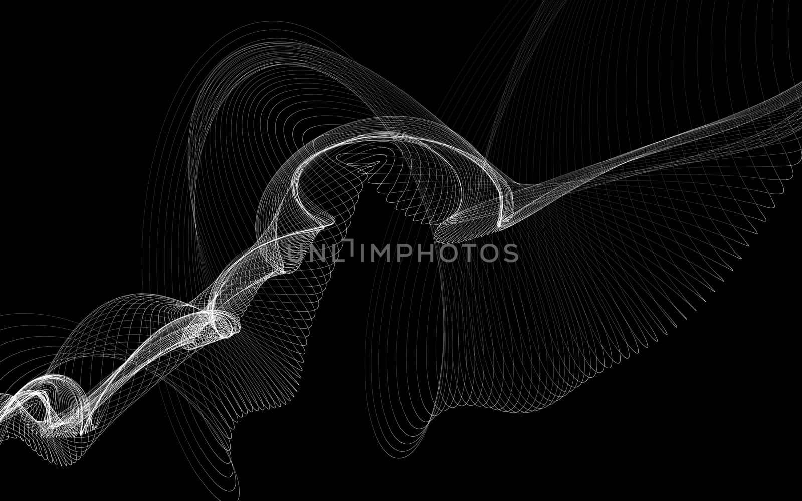 Dark abstract background with a glowing abstract waves, abstract background