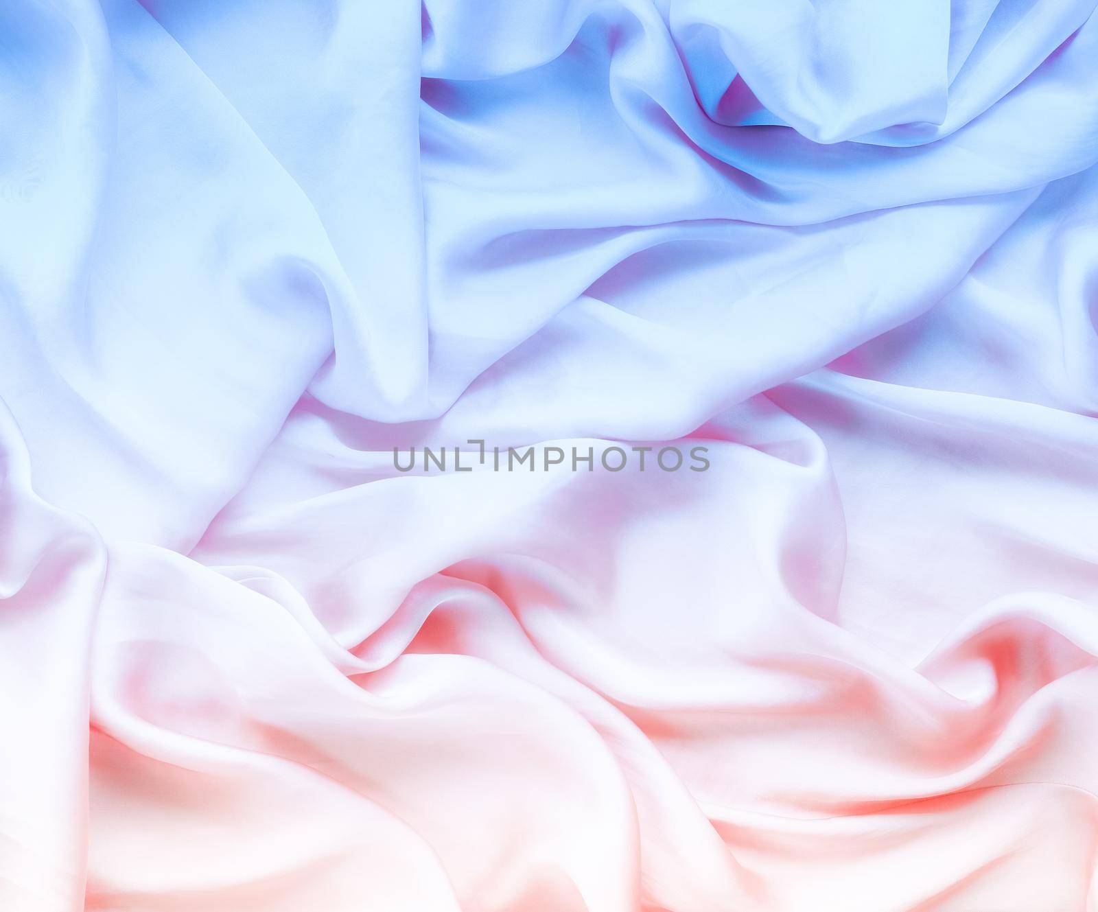 Neon soft silk waves, flatlay - elegant fabric textures, abstract backgrounds and modern pastel colours concept. Feel the sense of timeless luxury