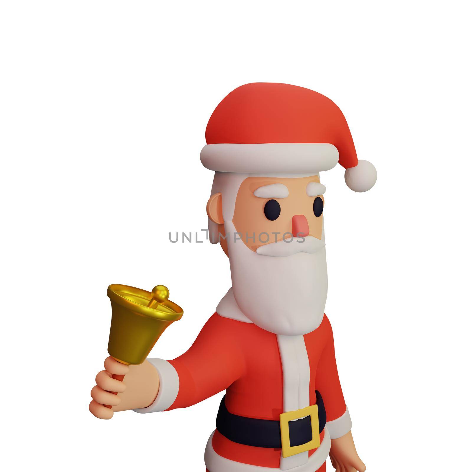 3d rendering of santa character with christmas and new year concept