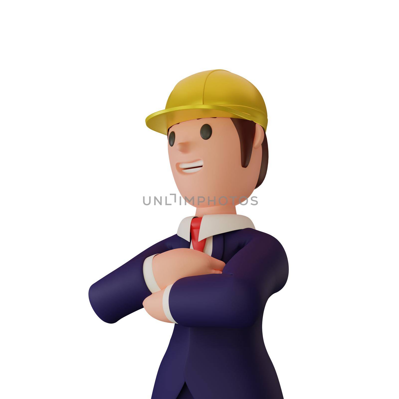 3d rendering of character with business concept
