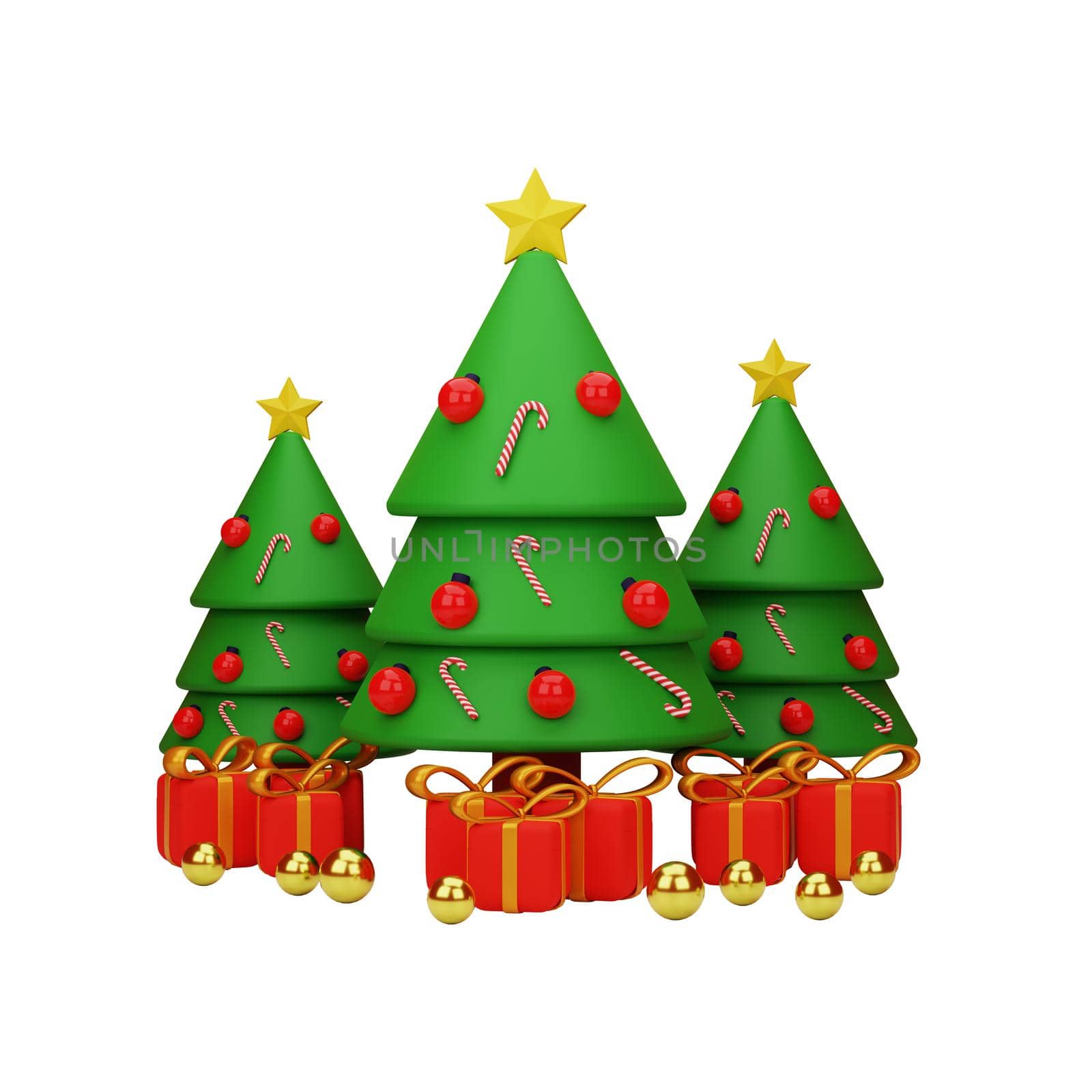 3d rendering with merry christmas and new year concept