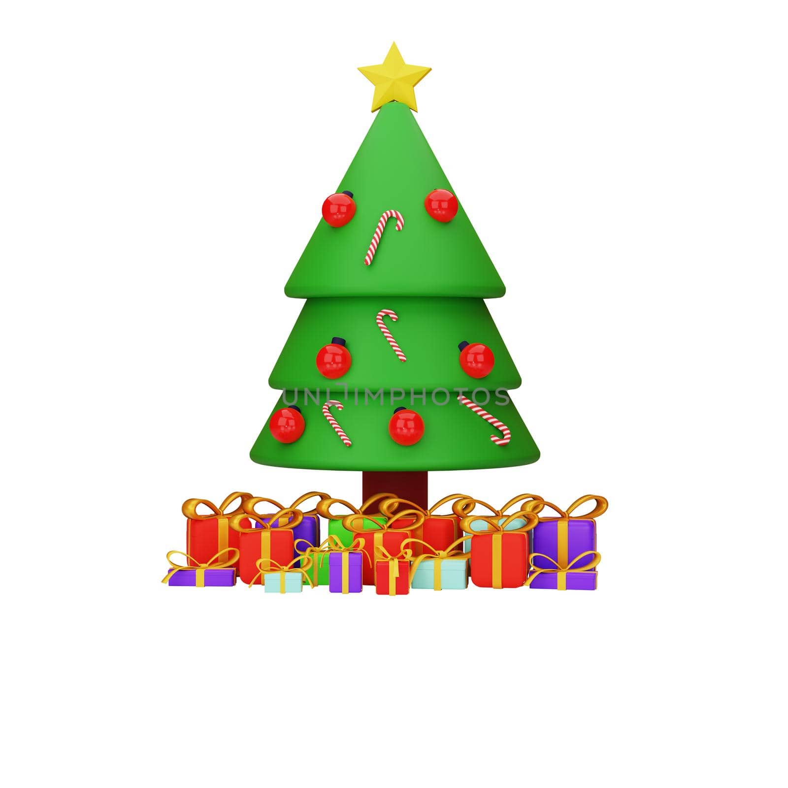 3d rendering with merry christmas and new year concept