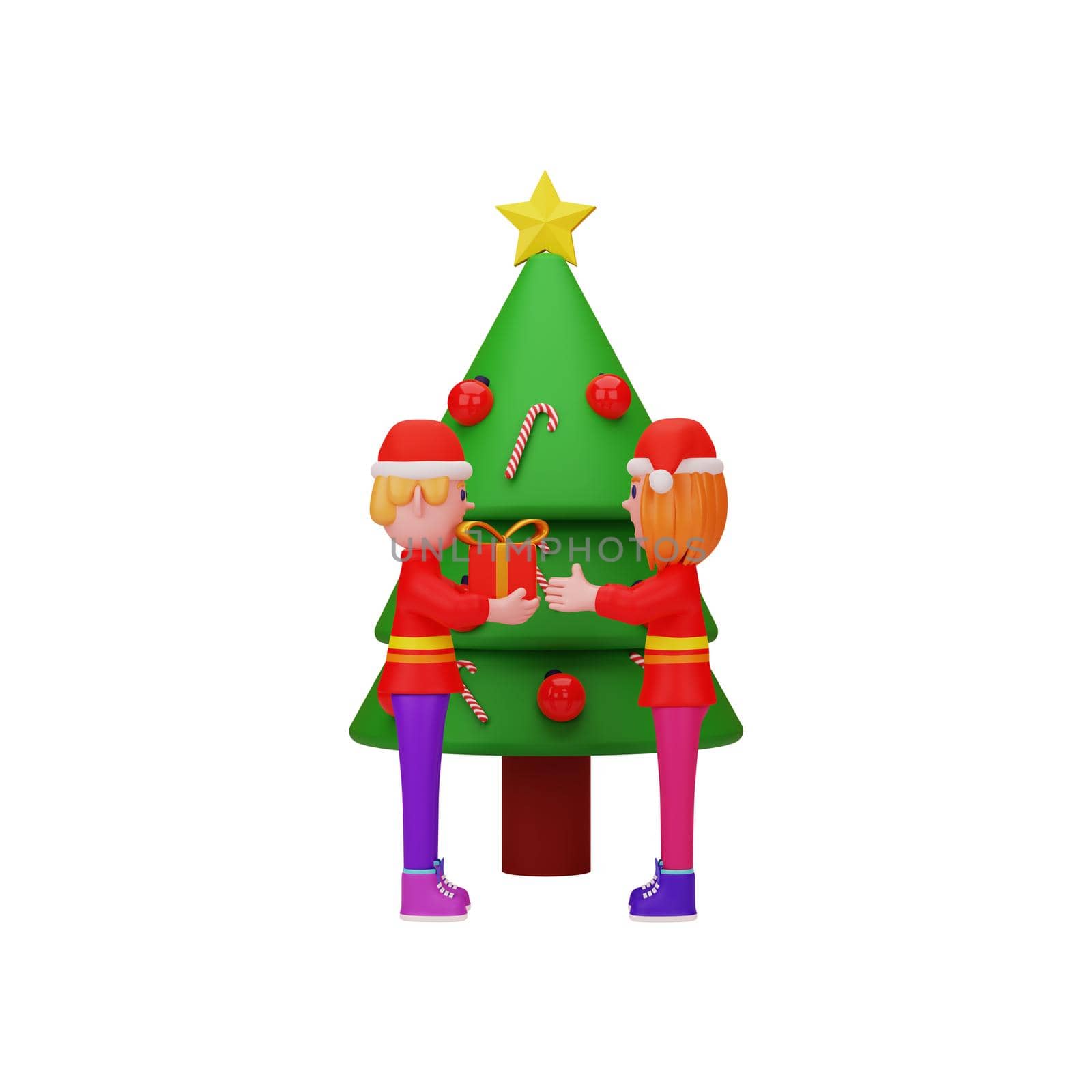 3d rendering with merry christmas and new year concept