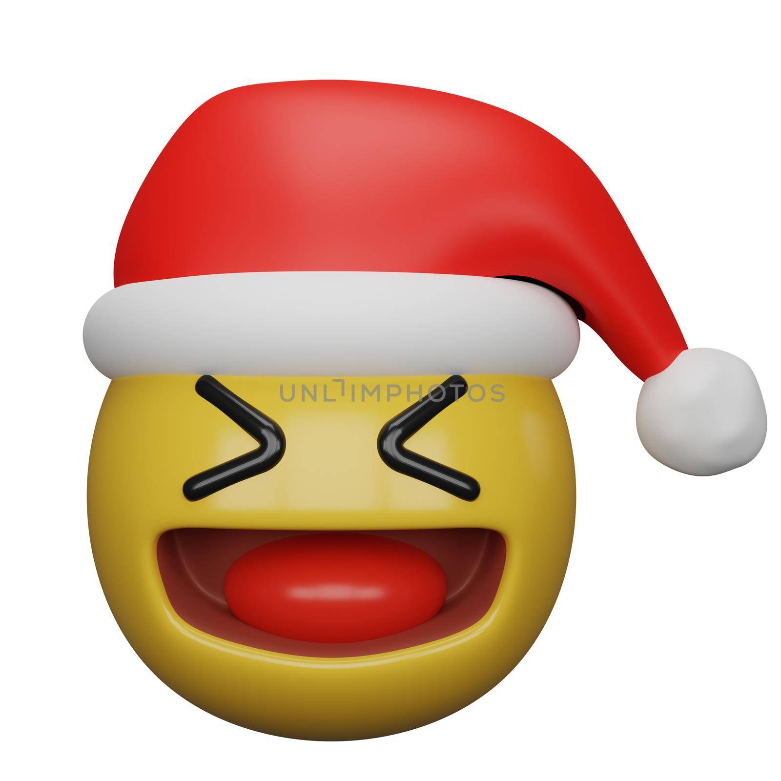 3d rendering of christmas and new year emojis