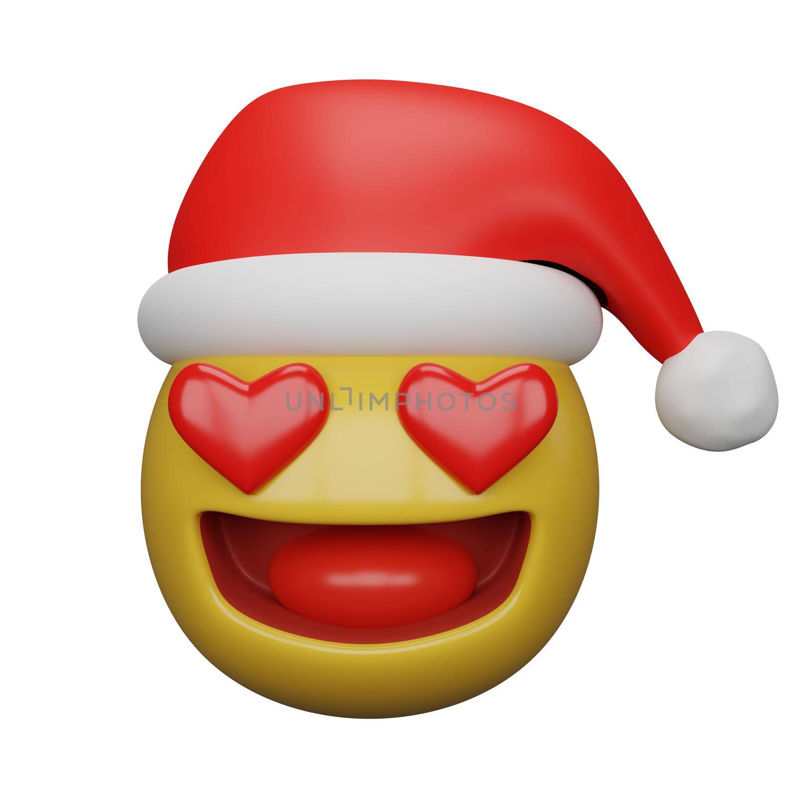 3d rendering of christmas and new year emojis