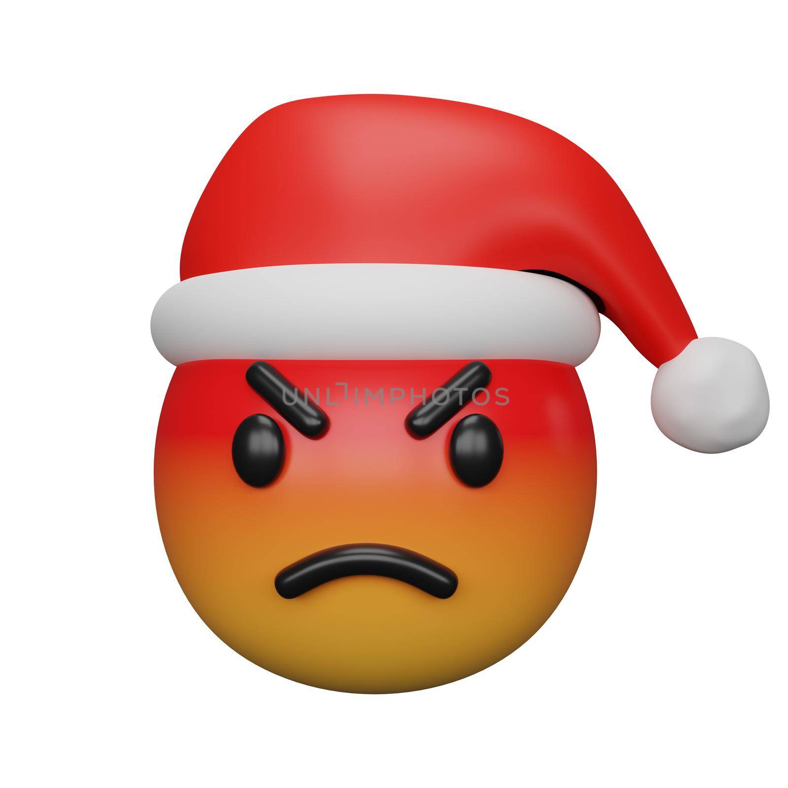 3d rendering of christmas and new year emojis