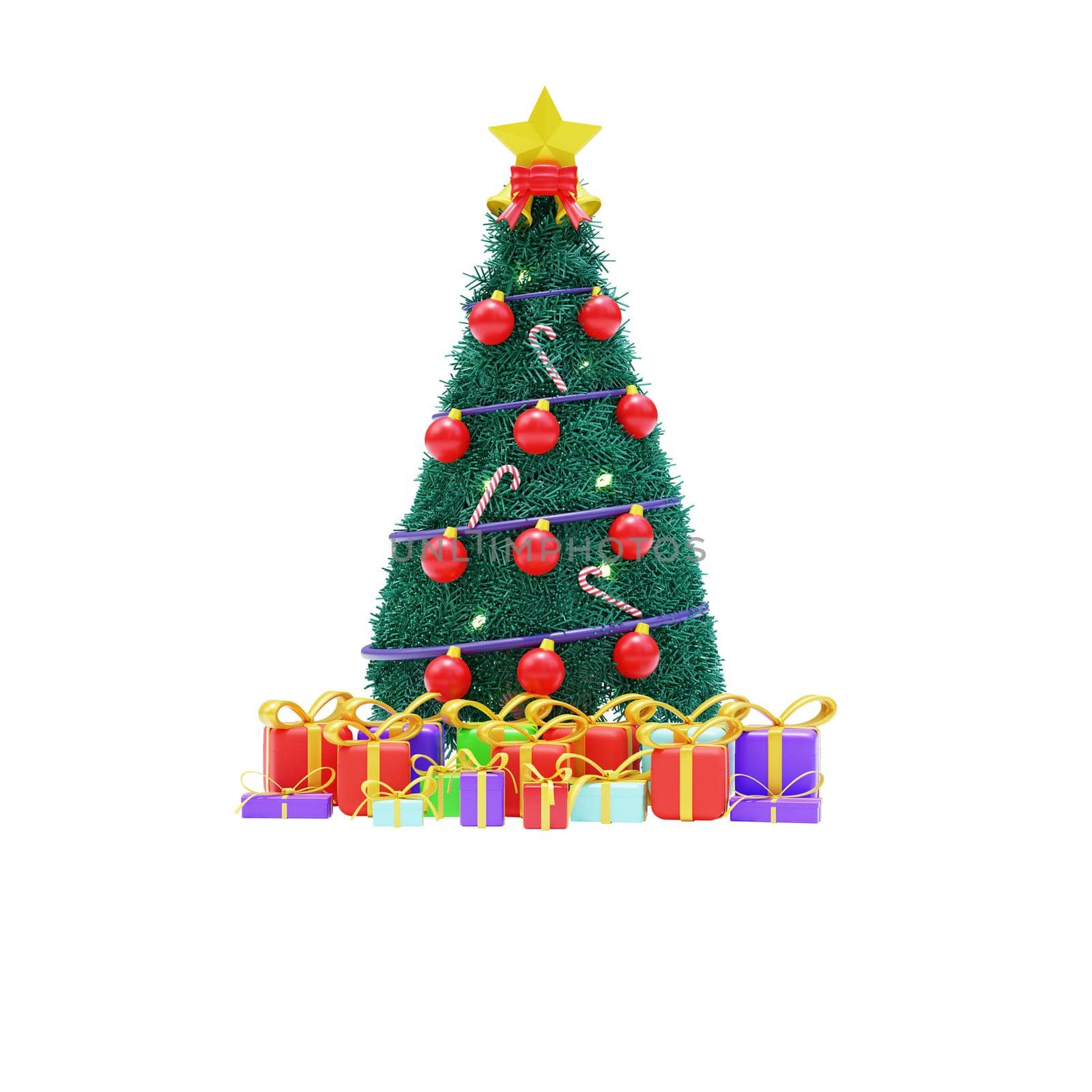 3d rendering with merry christmas and new year concept