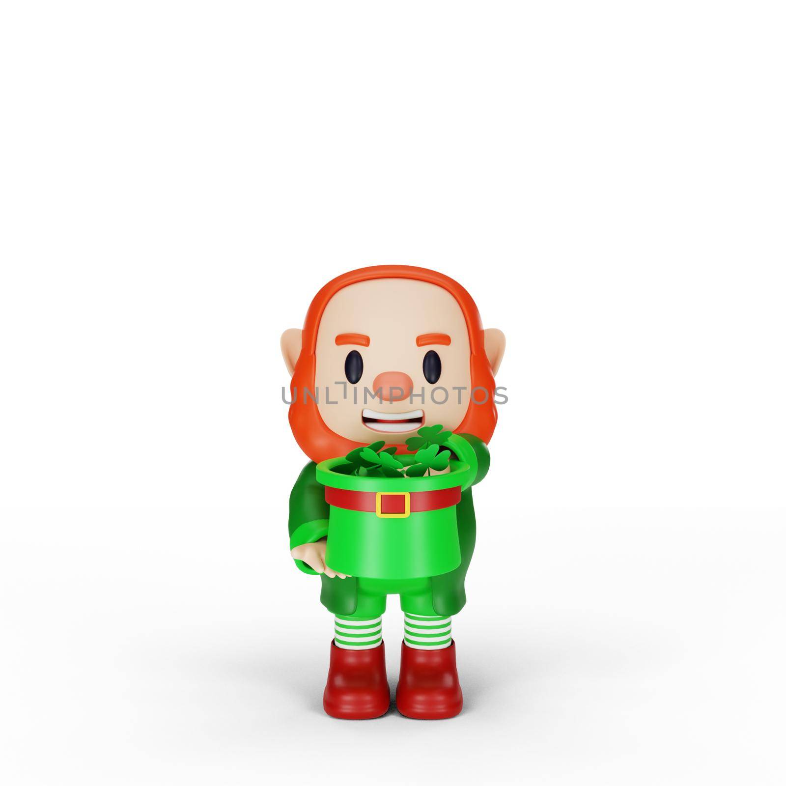 3d rendering of character st. patrick's day concept