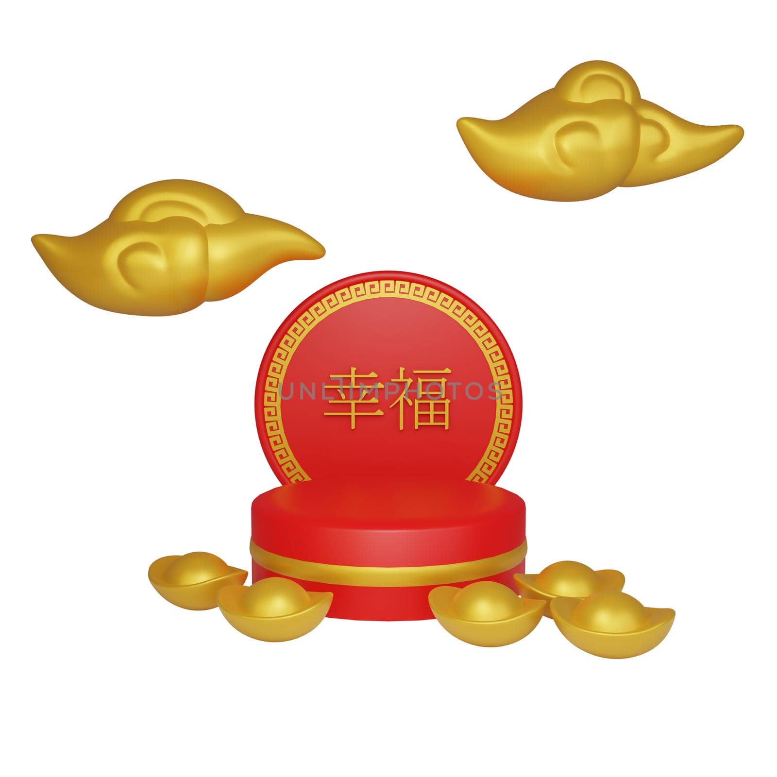 3d rendering of podium sale chinese new year concept