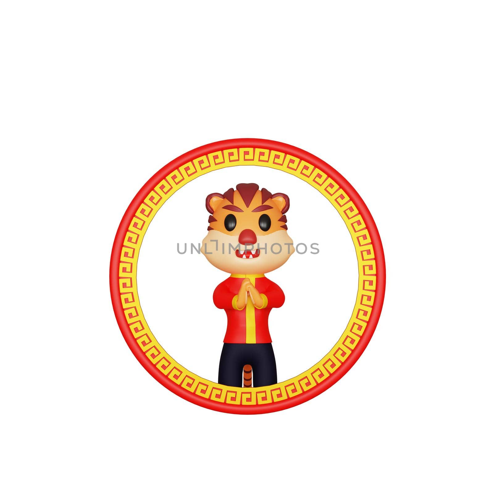 3d rendering of character tiger chinese new year concept