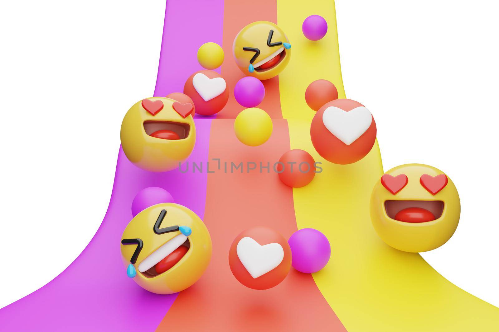 3d colorfull emoji day