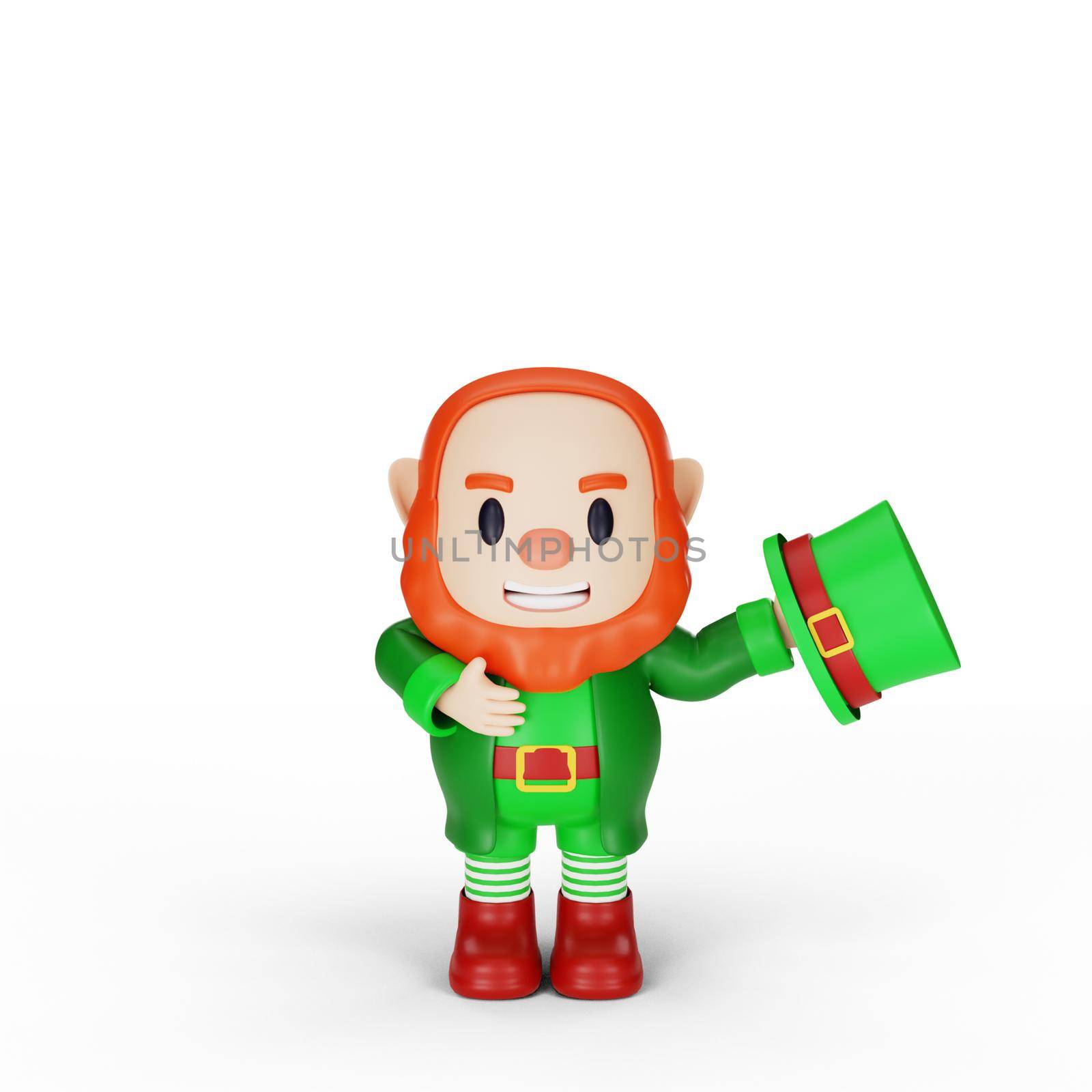 3d rendering of character st. patrick's day concept