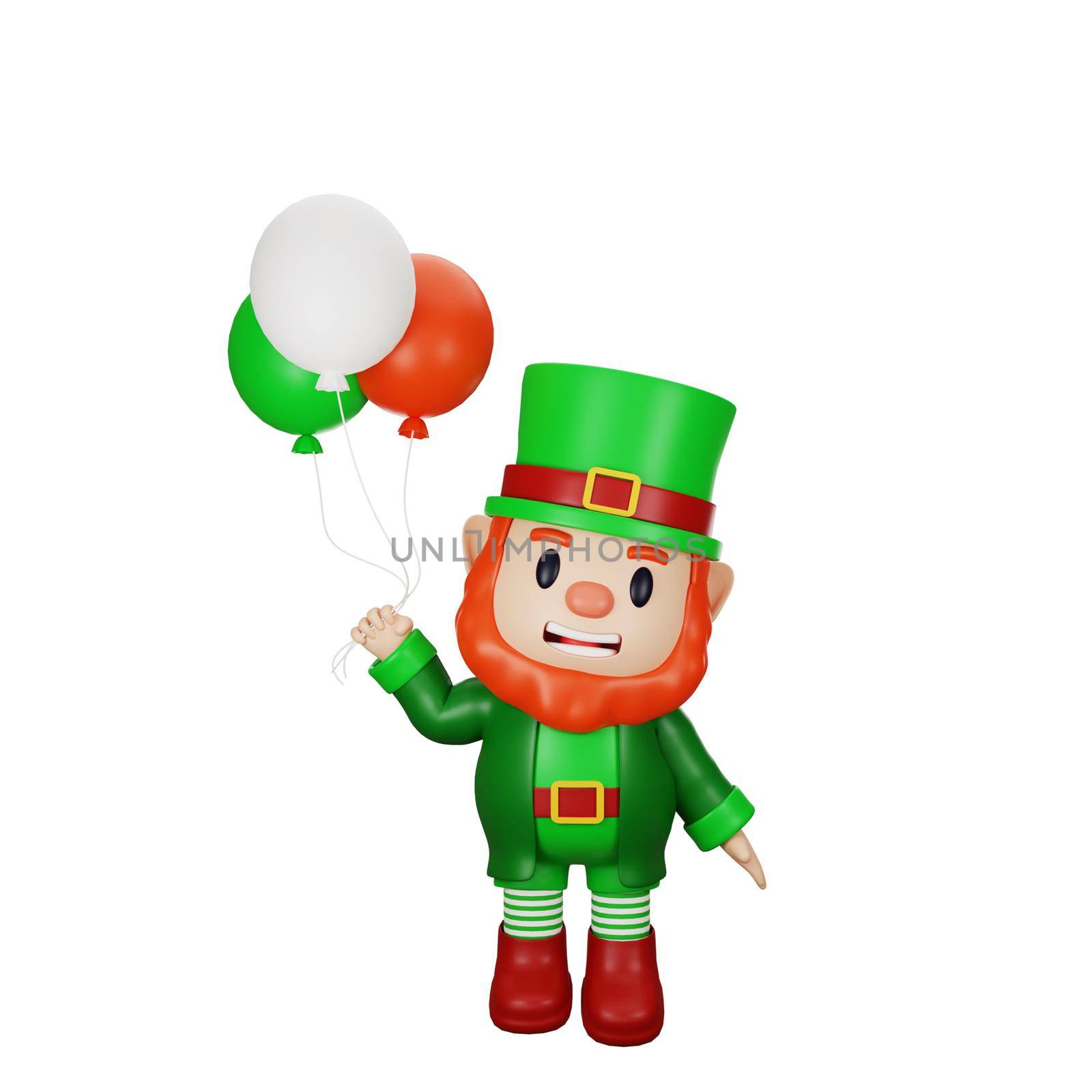 3d rendering of character st. patrick's day concept