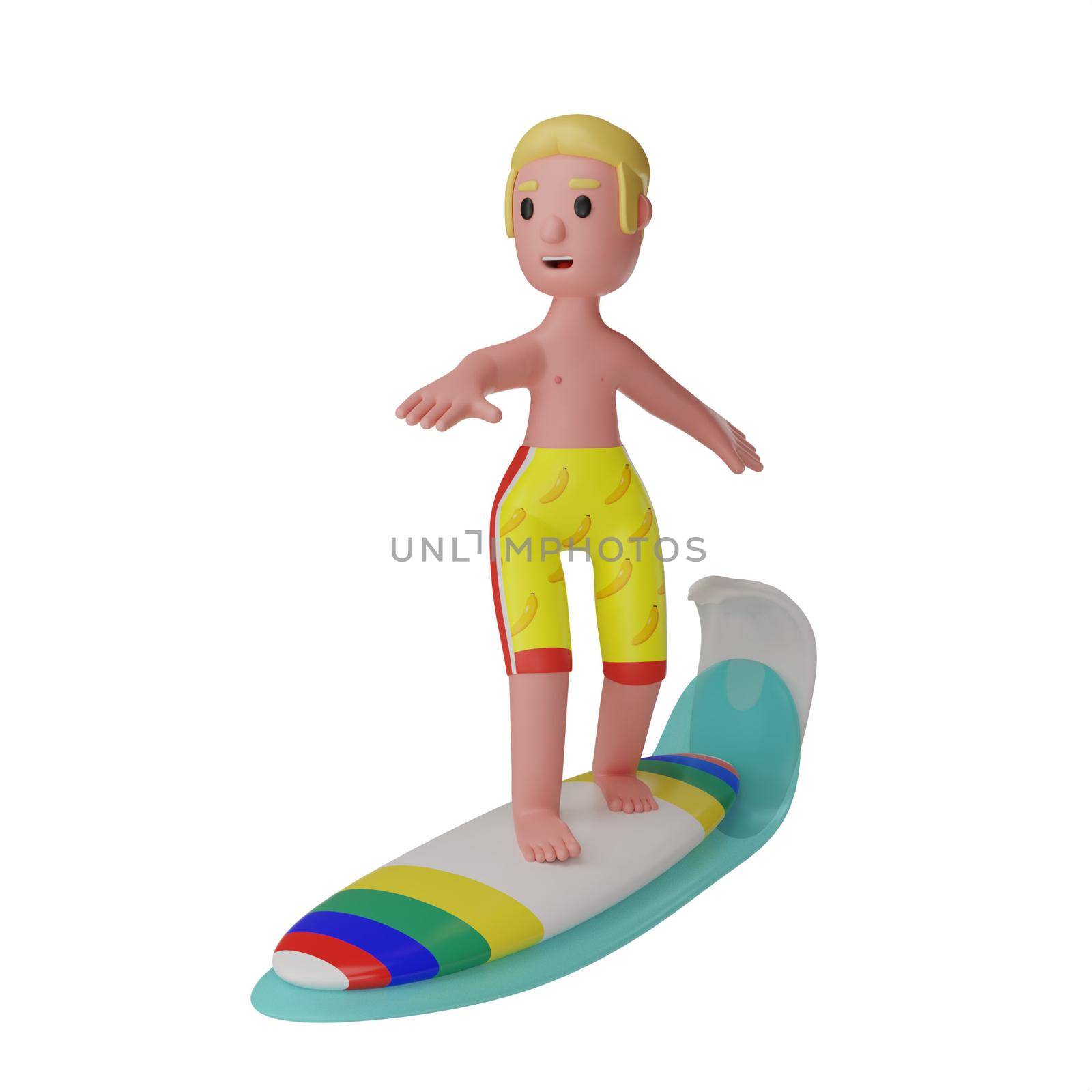 3d character people summer vacation