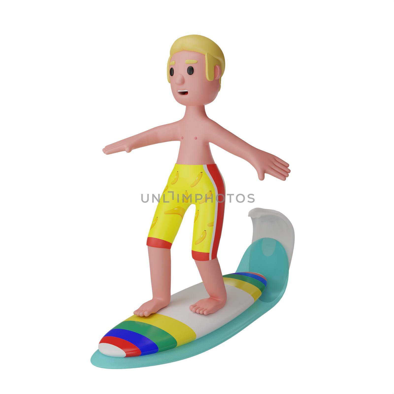 3d character people summer vacation