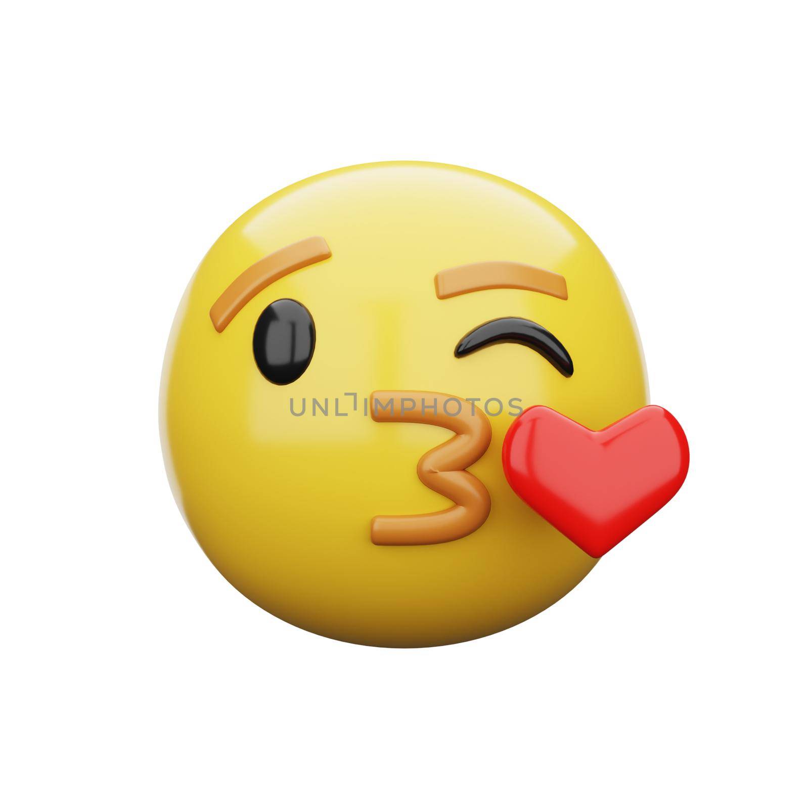 3d emoji Face Blowing a Kiss by Rahmat_Djayusman