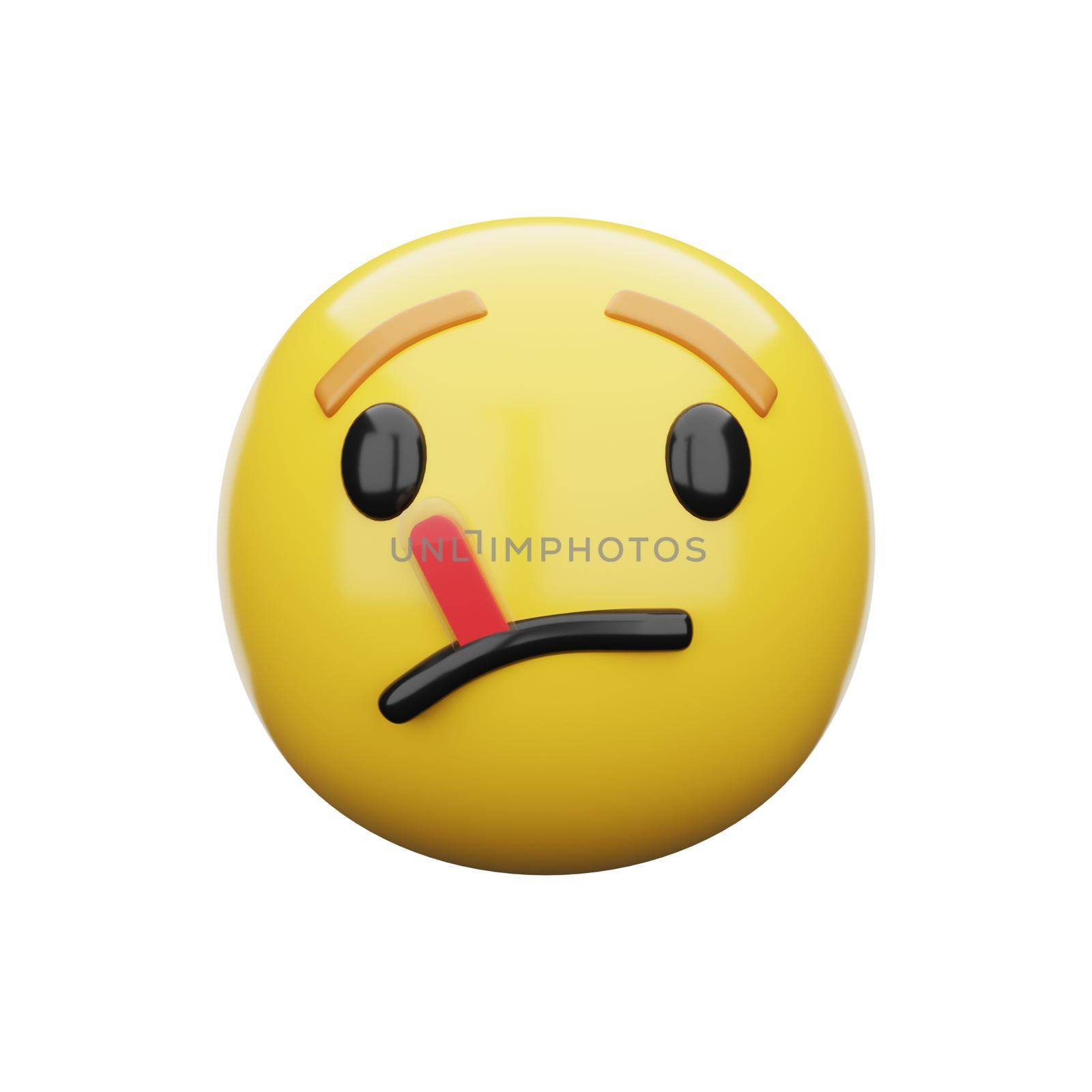 3d emoji Face with Thermometer by Rahmat_Djayusman