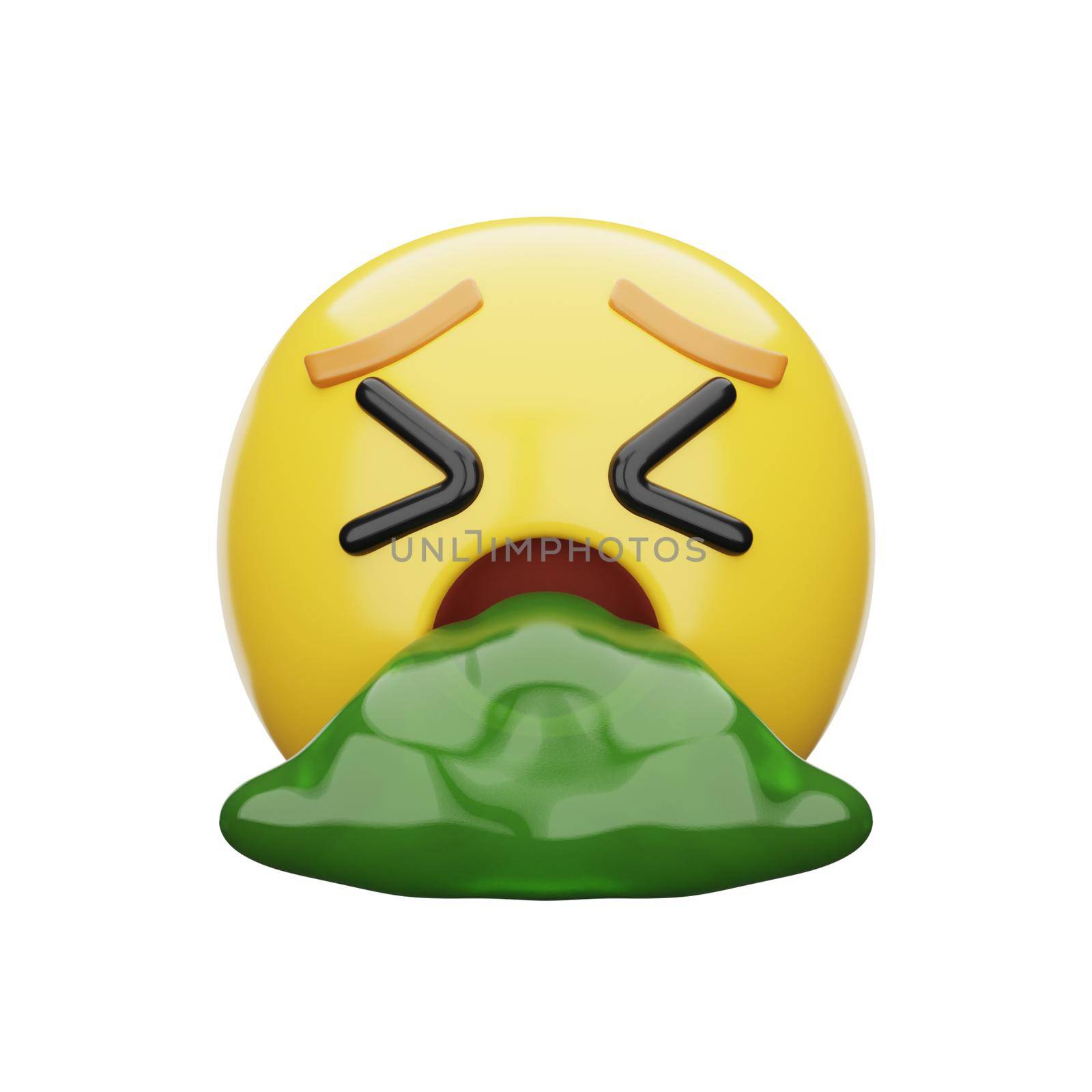 3d emoji Face Vomiting by Rahmat_Djayusman