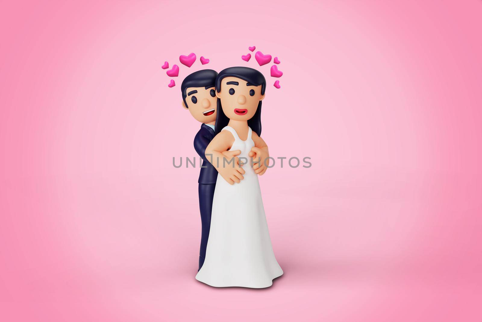 3d character romantic wedding couple moments
