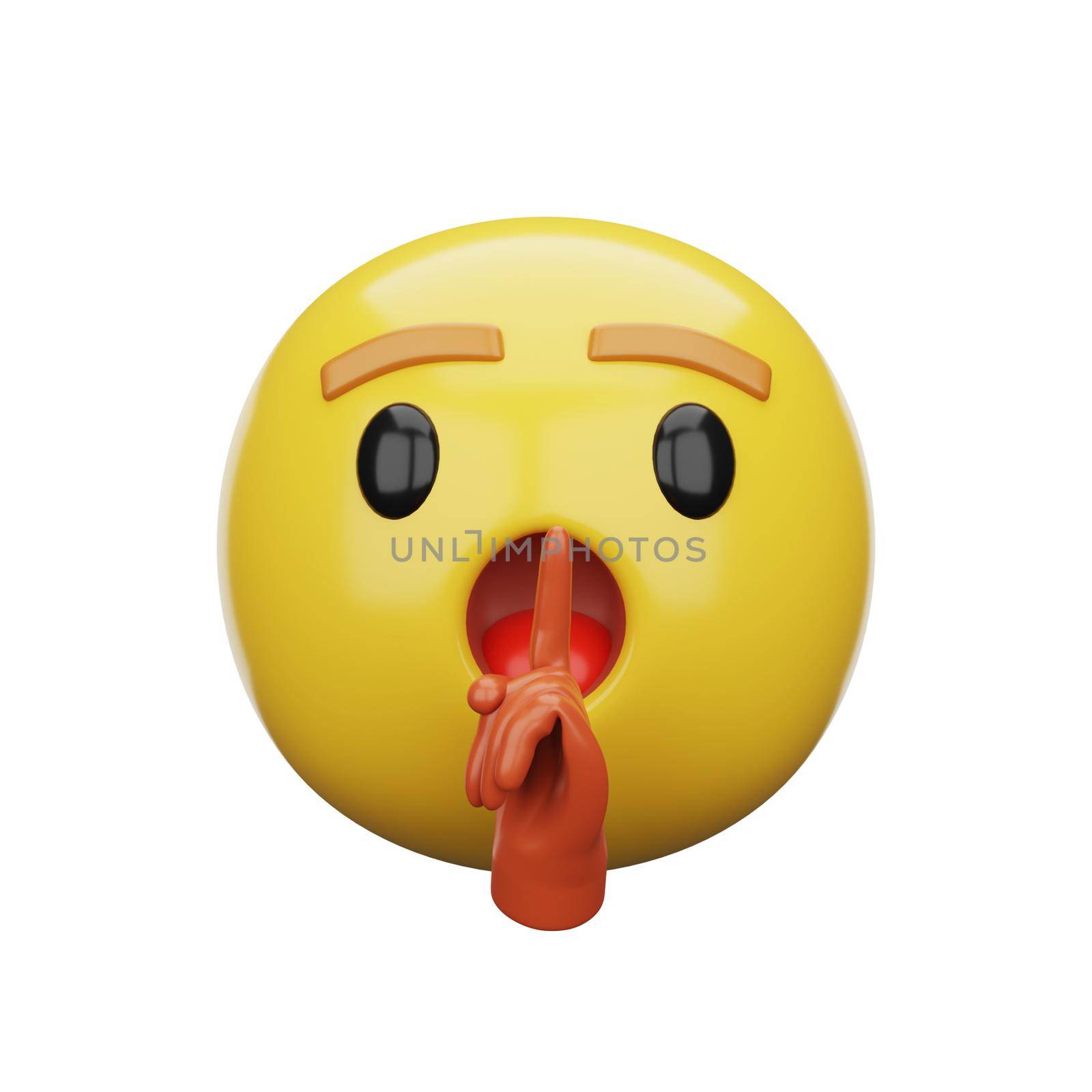 3d emoji Shushing Face