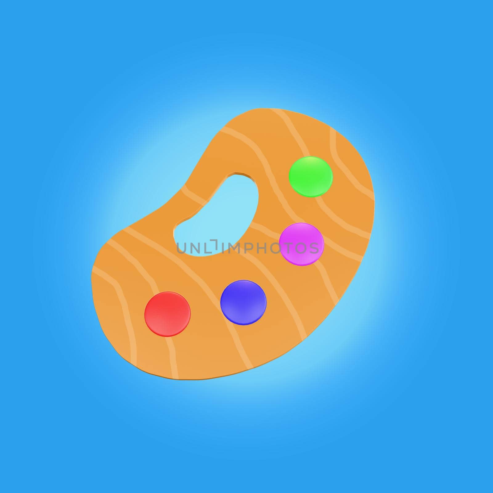 3d icon Art color palette drawing tool school theme by Rahmat_Djayusman