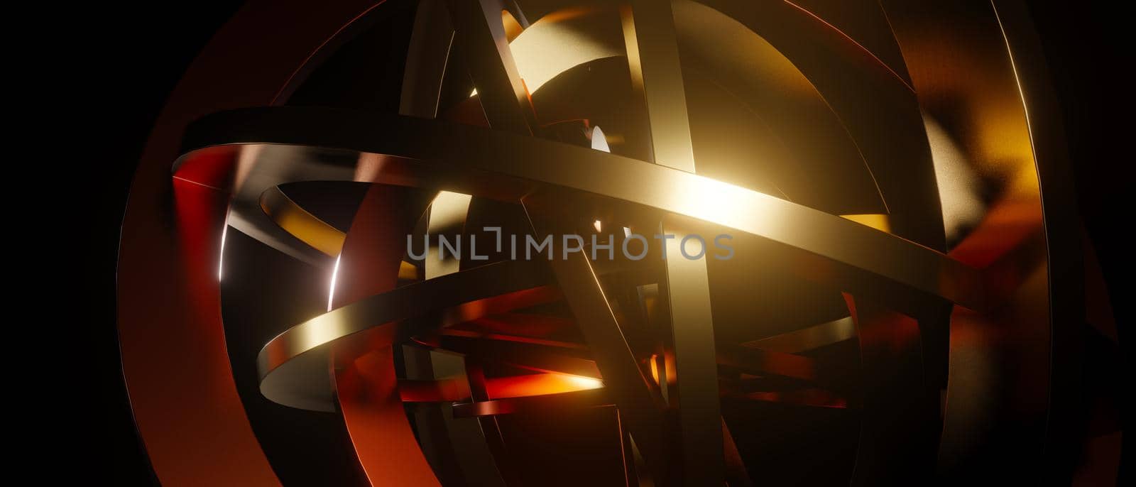 Abstract Modern Shiny Metallic Gold Copper Background Wallpaper 3D Render