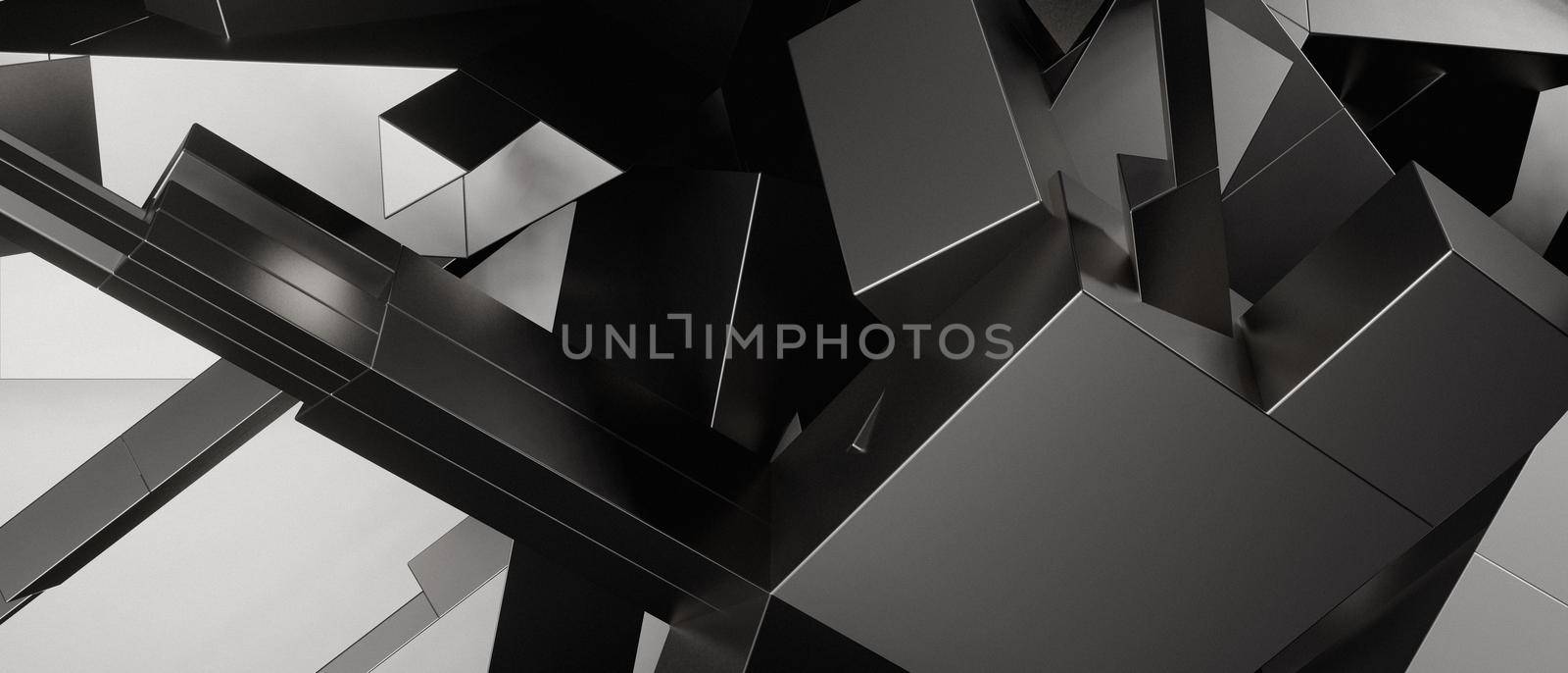 Abstract Shine Geometric Chaos Three Dimensional Gray Abstract Background 3D Illustration by yay_lmrb