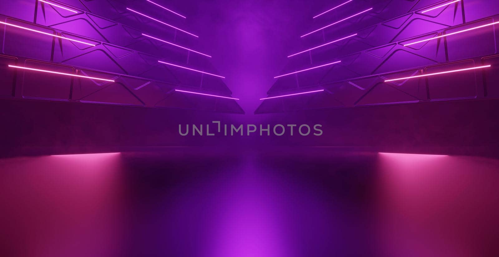Luxurious And Elegant Futuristic Empty Smoke Violet Ray Background 3D Render