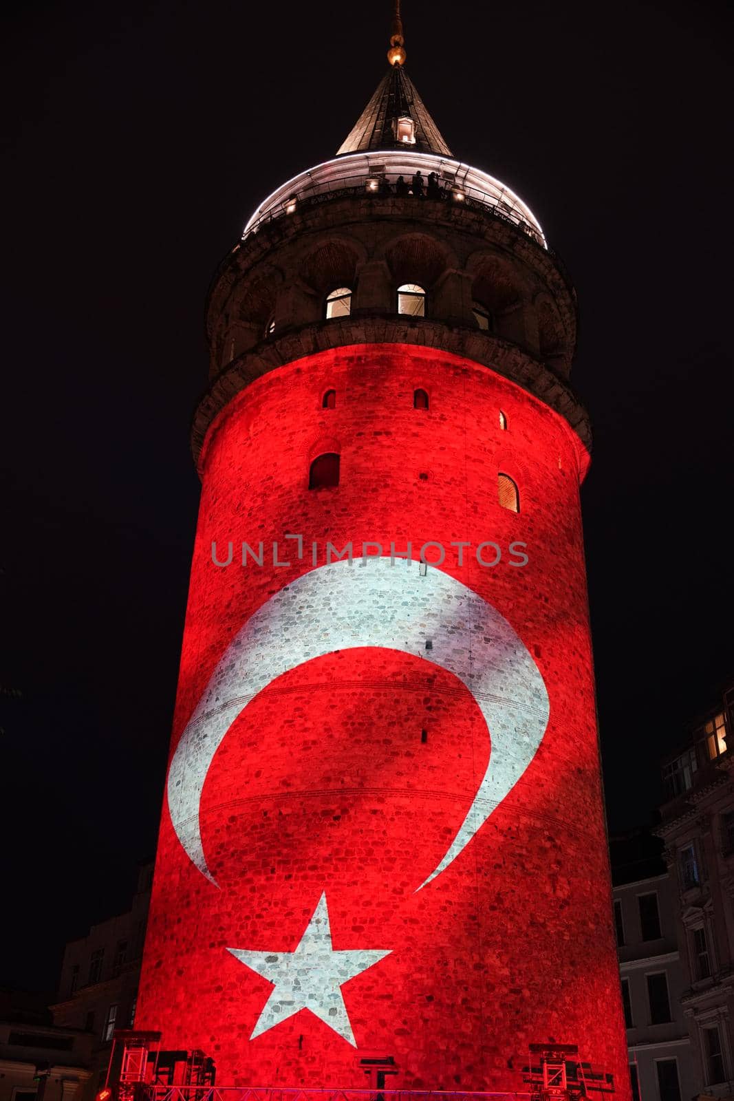 Galata Tower in Galata District, Istanbul City, Turkey